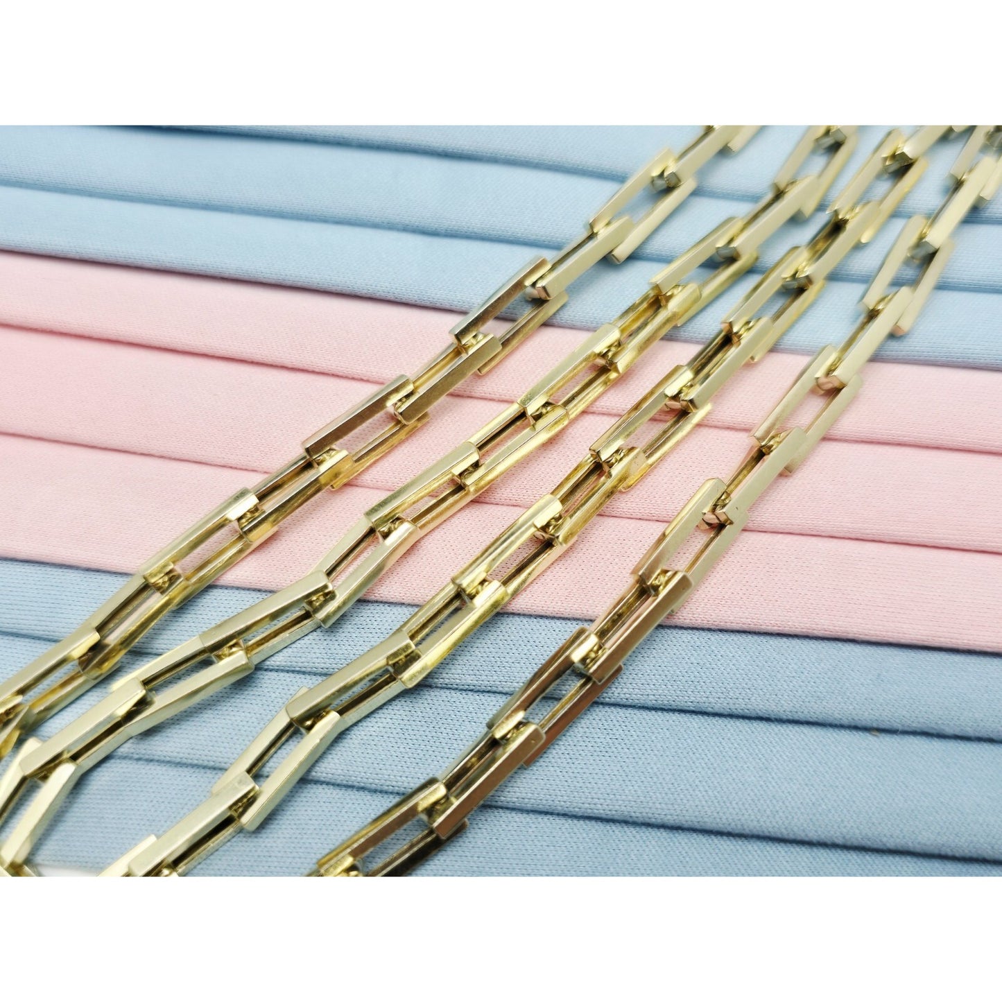 Fancy 14K Yellow Gold Custom Link Chain Necklace