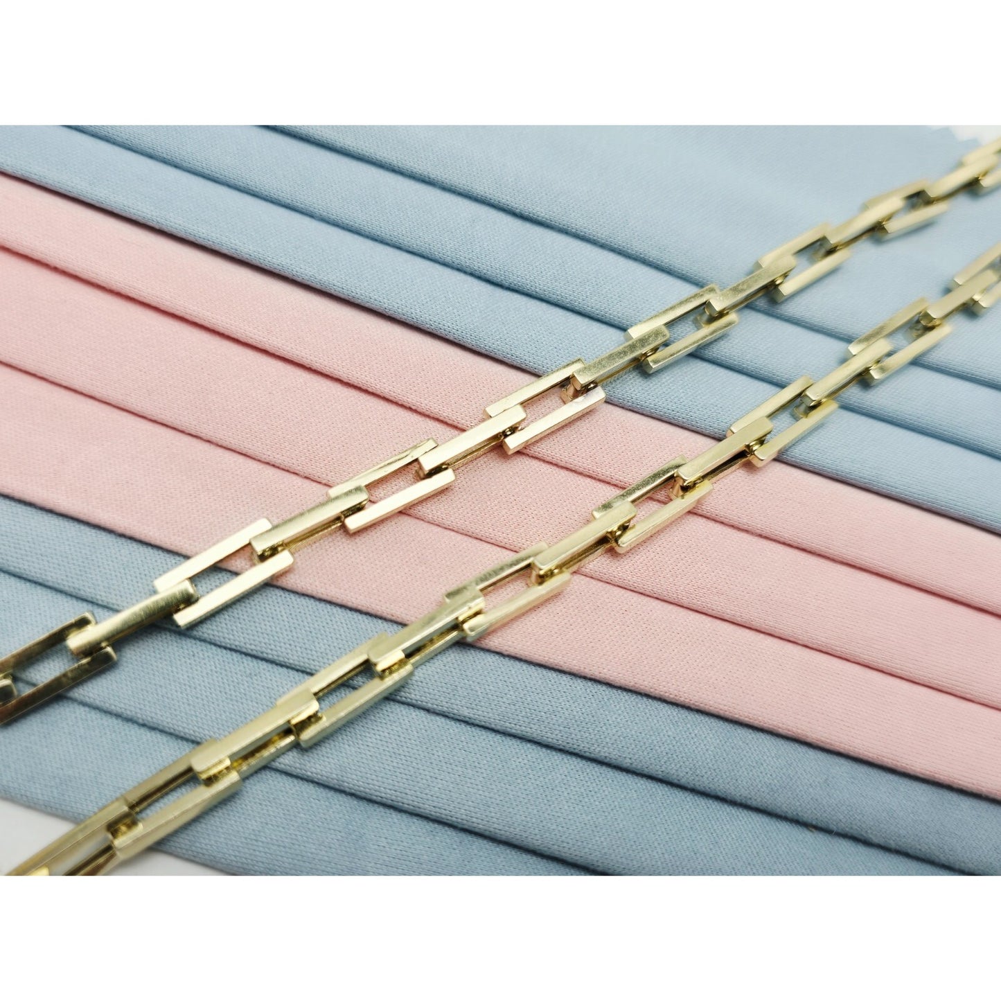 Fancy 14K Yellow Gold Custom Link Chain Necklace