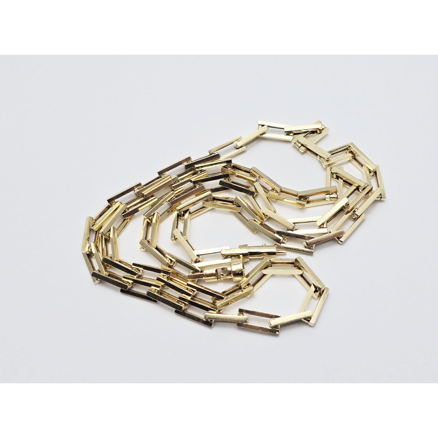 Fancy 14K Yellow Gold Custom Link Chain Necklace
