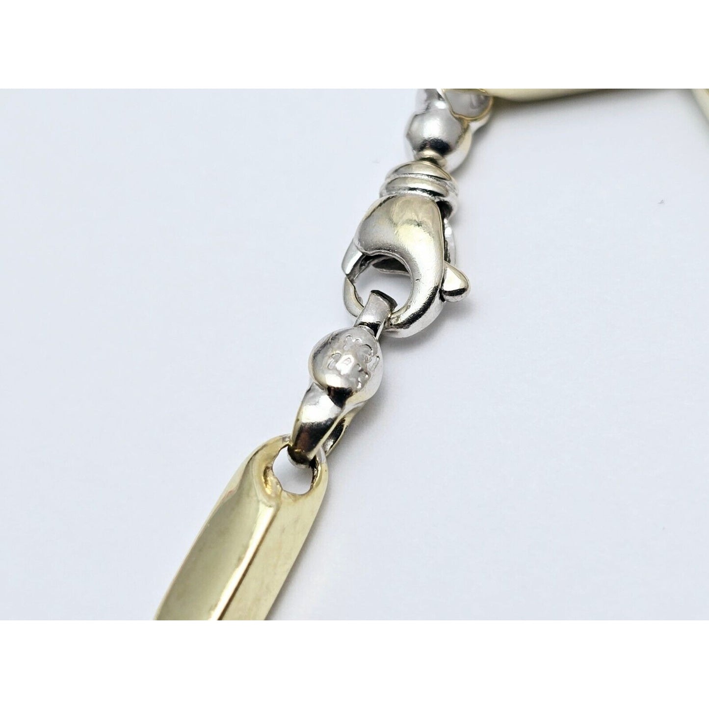 14K Two Tone Gold Square Link Bracelet