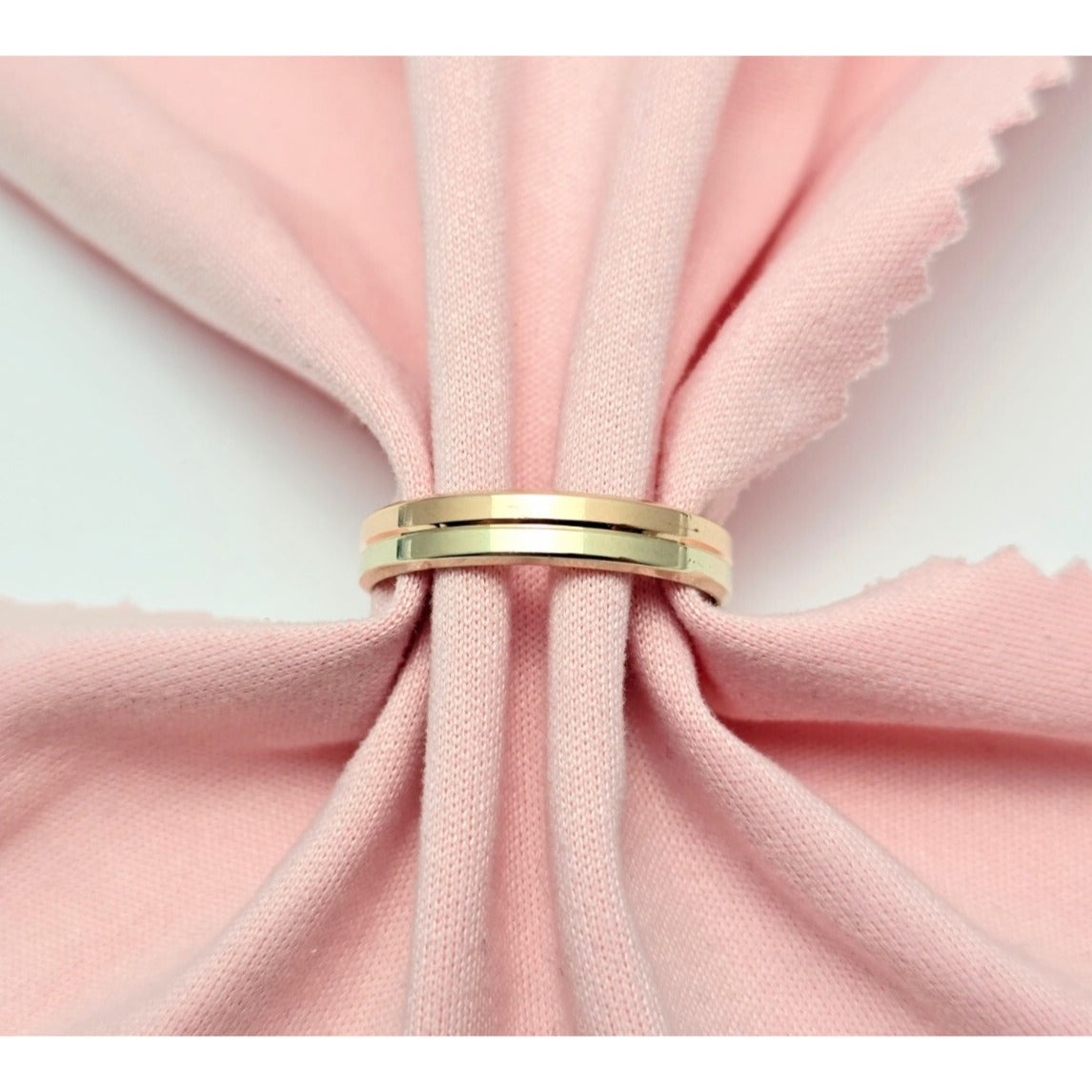 14K Two Tone Gold Wedding Ring Band