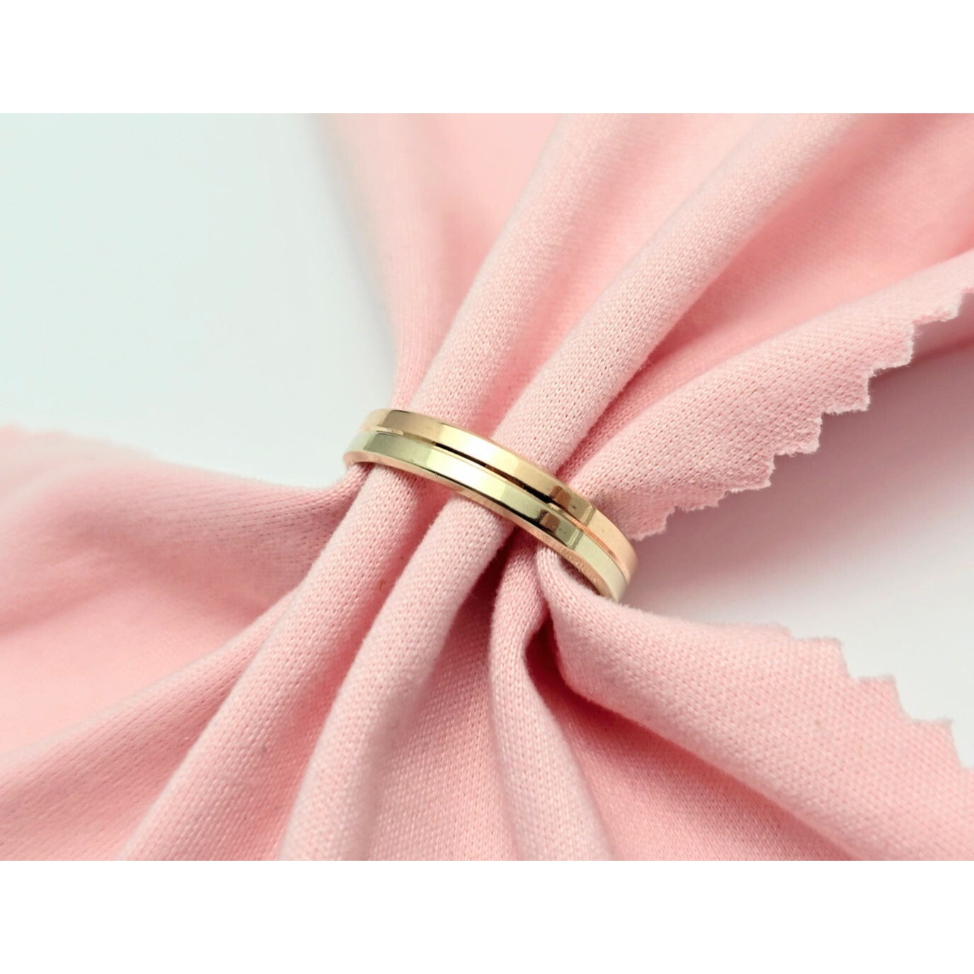 14K Two Tone Gold Wedding Ring Band