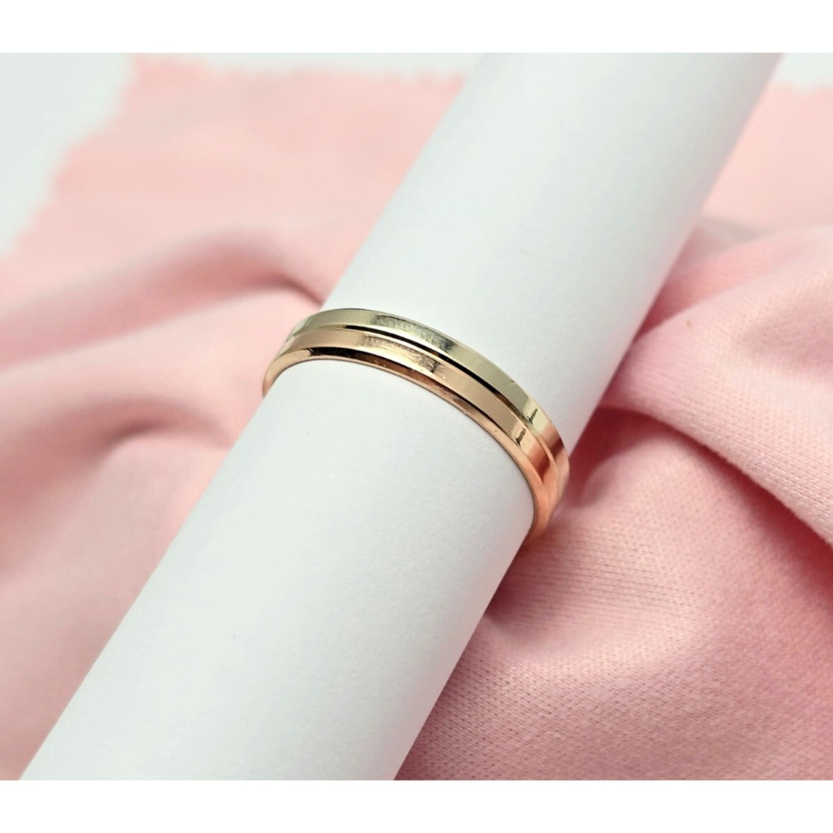 14K Two Tone Gold Wedding Ring Band