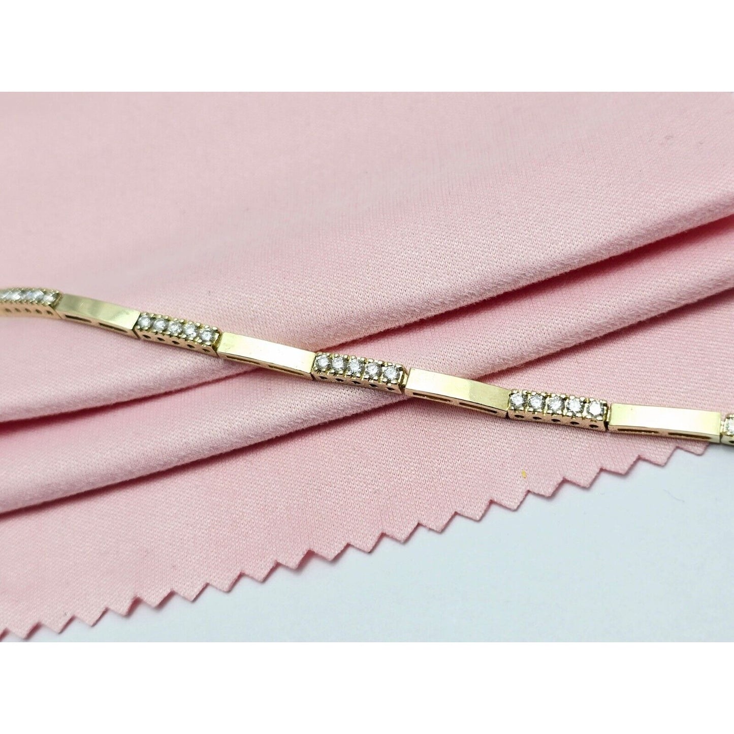 14K Yellow Gold Diamond Tennis Link Bracelet