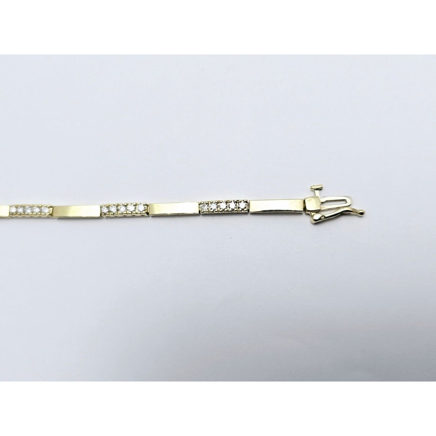 14K Yellow Gold Diamond Tennis Link Bracelet