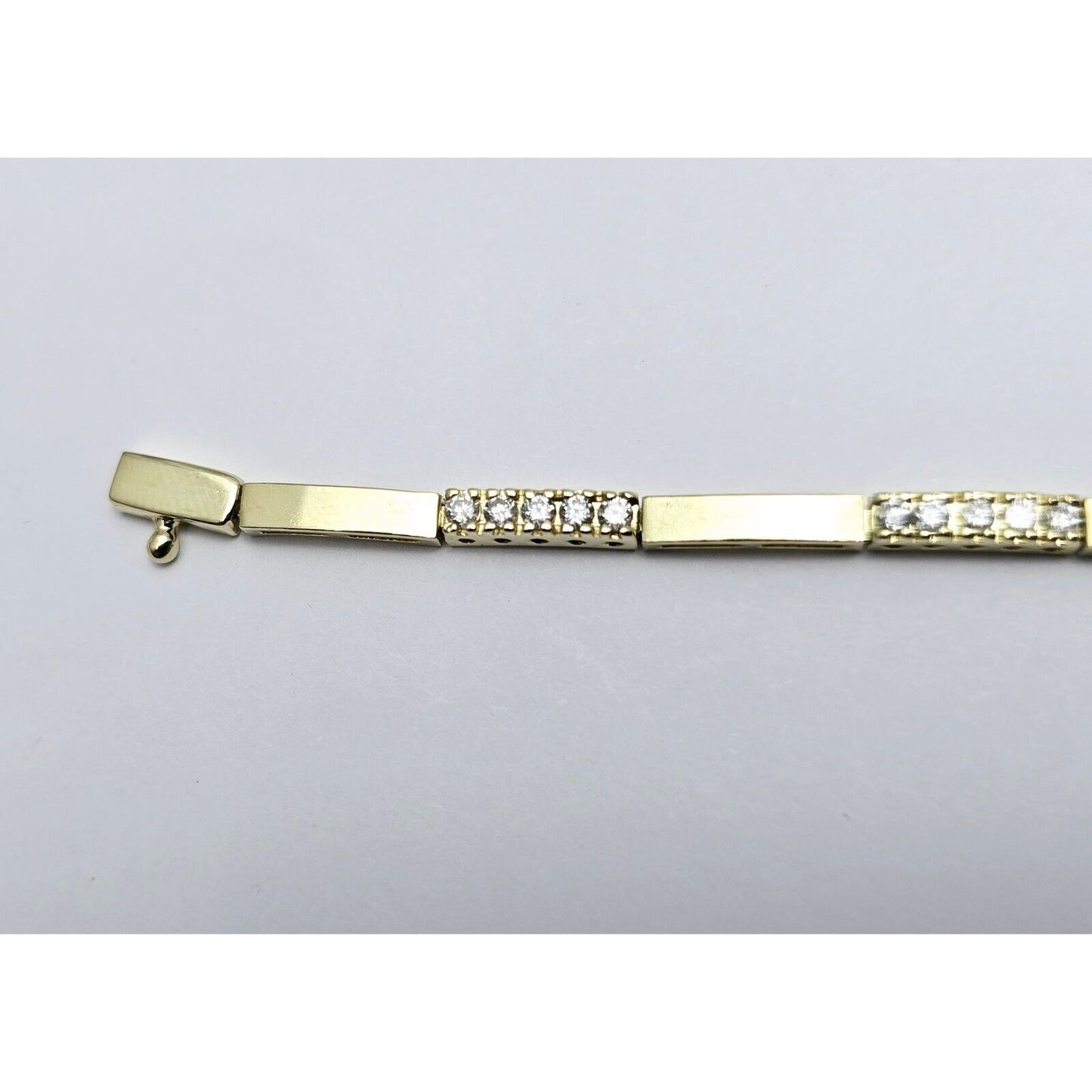 14K Yellow Gold Diamond Tennis Link Bracelet
