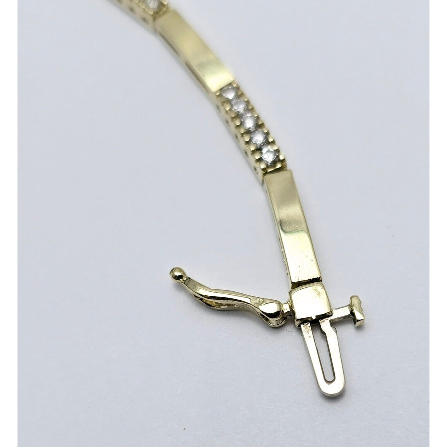 14K Yellow Gold Diamond Tennis Link Bracelet