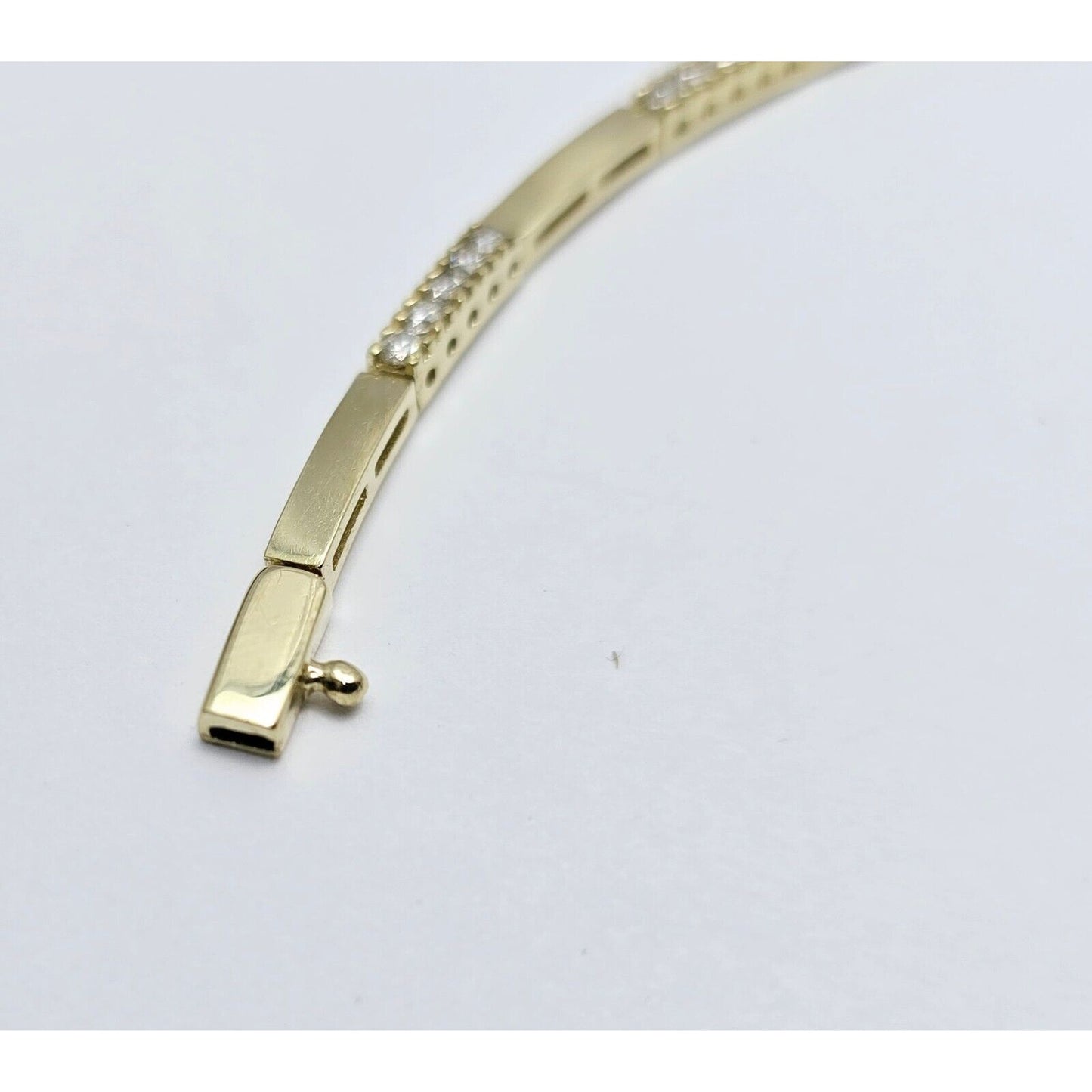 14K Yellow Gold Diamond Tennis Link Bracelet