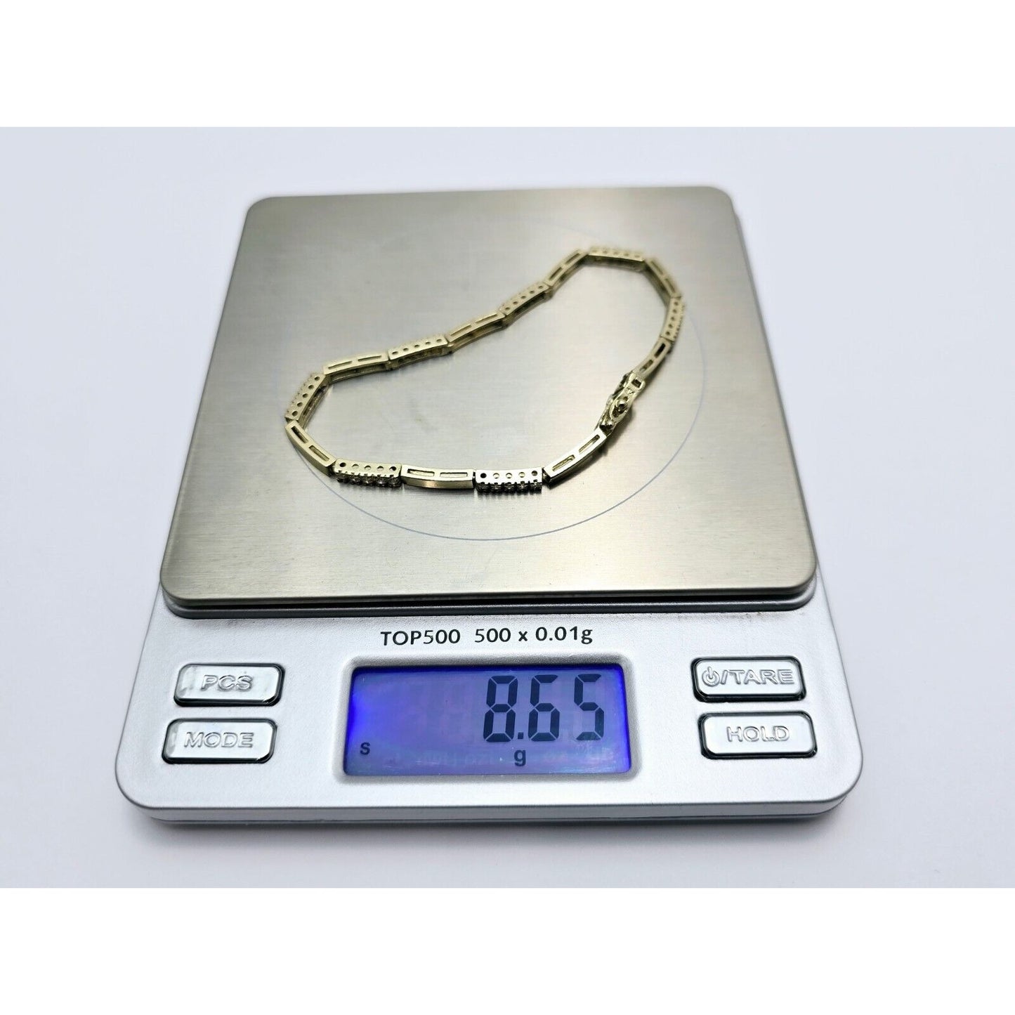 14K Yellow Gold Diamond Tennis Link Bracelet