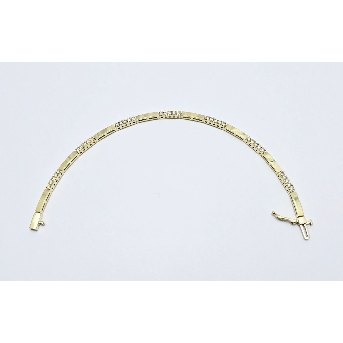 14K Yellow Gold Diamond Tennis Link Bracelet