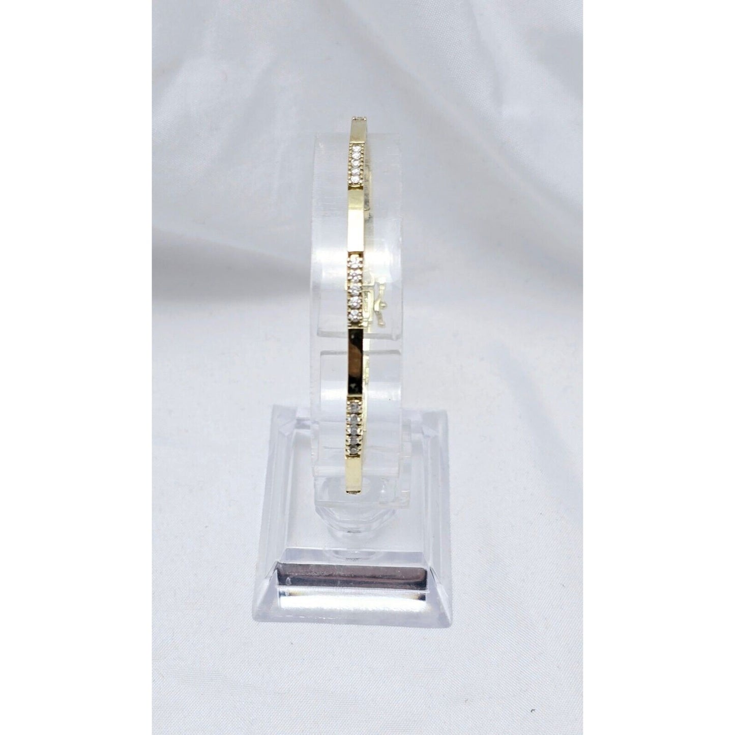 14K Yellow Gold Diamond Tennis Link Bracelet