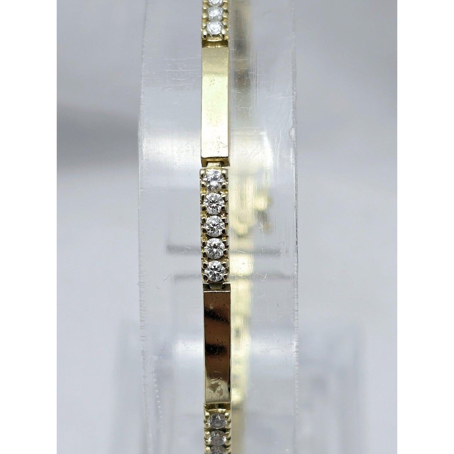 14K Yellow Gold Diamond Tennis Link Bracelet