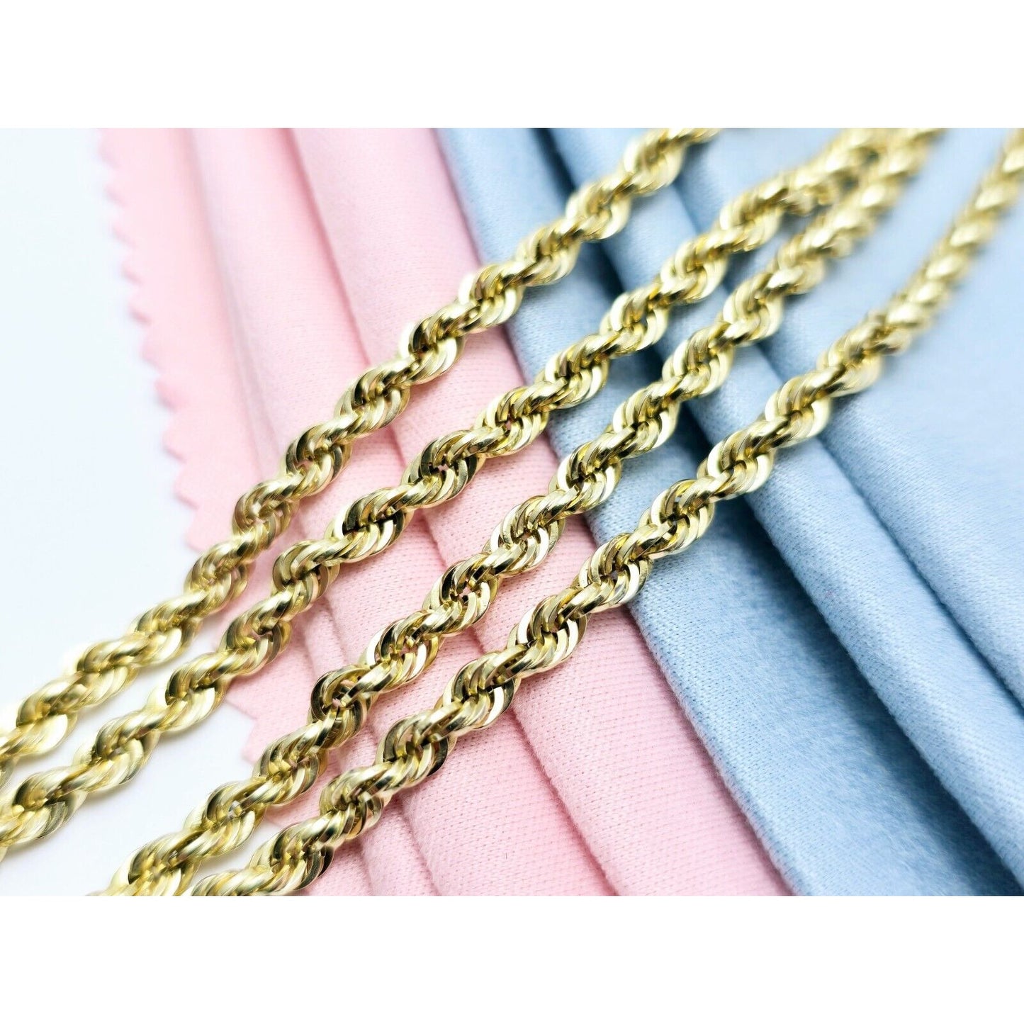 14K Yellow Gold Rope Chain Necklace