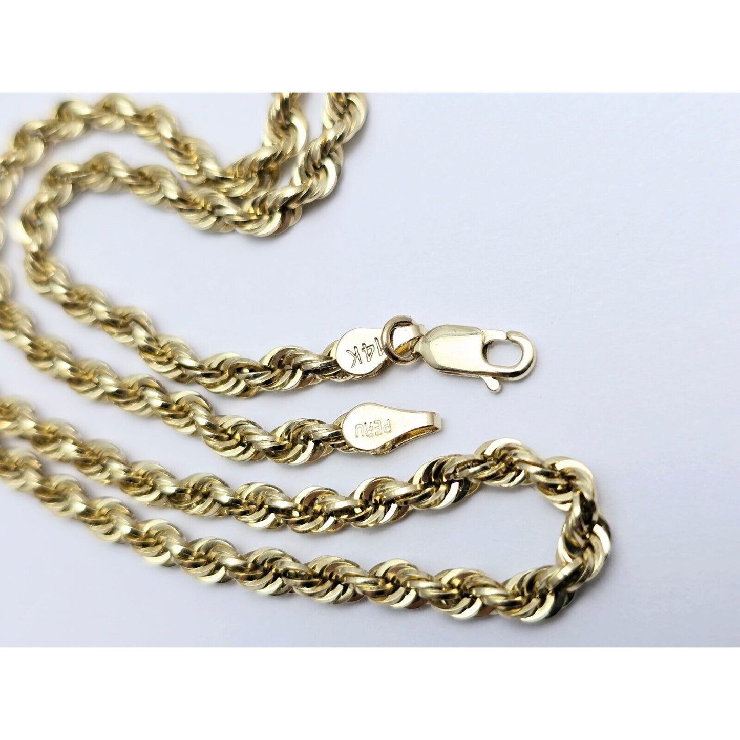 14K Yellow Gold Rope Chain Necklace