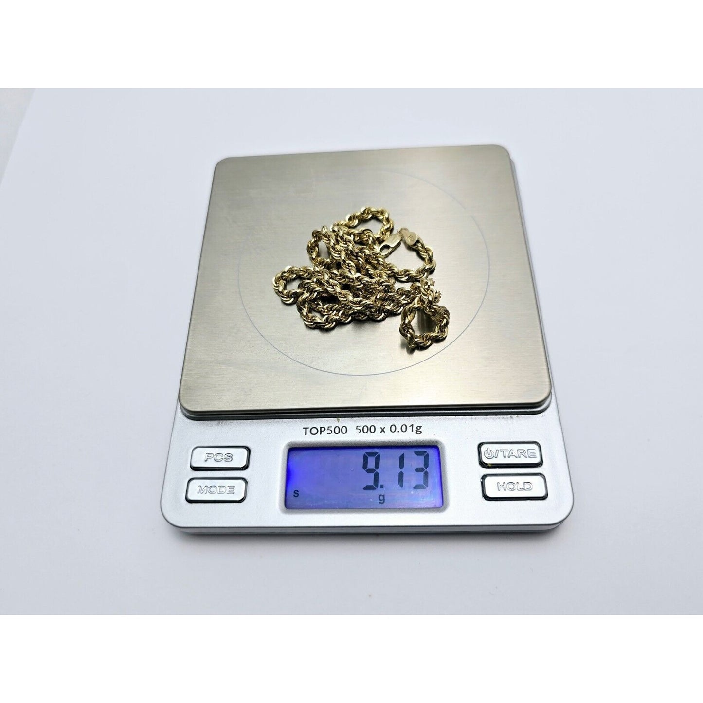 14K Yellow Gold Rope Chain Necklace