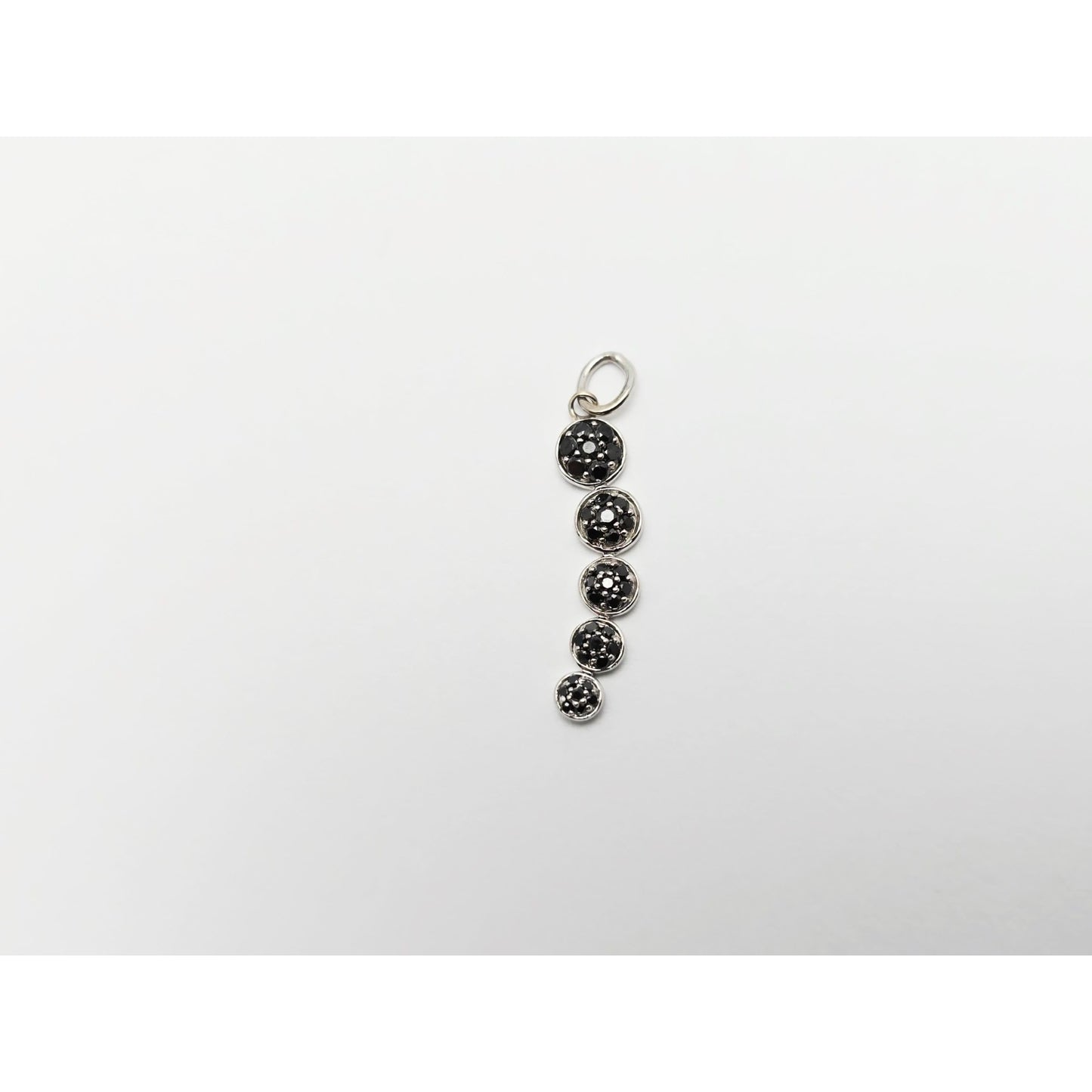 14K White Gold Round Cut Diamond Drop Dangle Charm Pendant