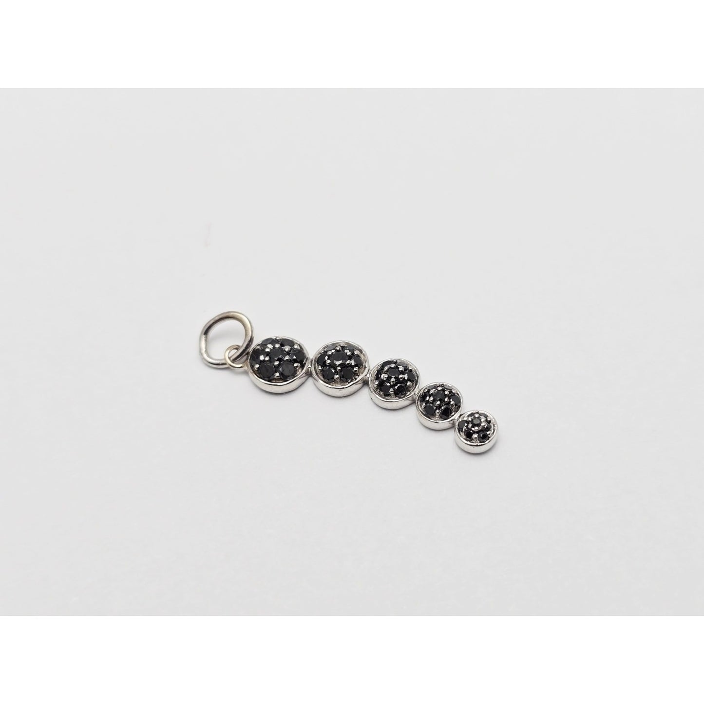 14K White Gold Round Cut Diamond Drop Dangle Charm Pendant