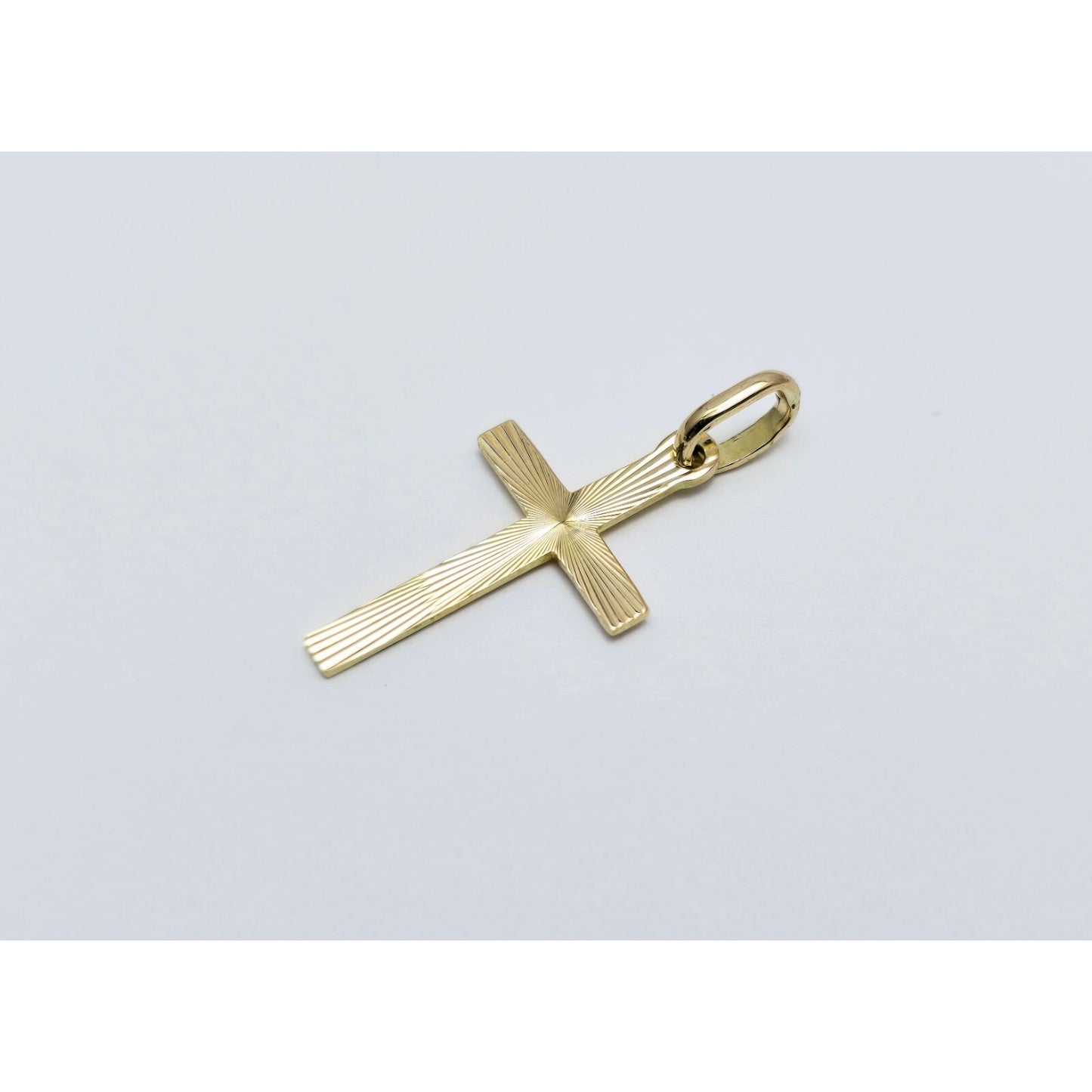 18K Yellow Gold Religious Cut Cross Charm Pendant