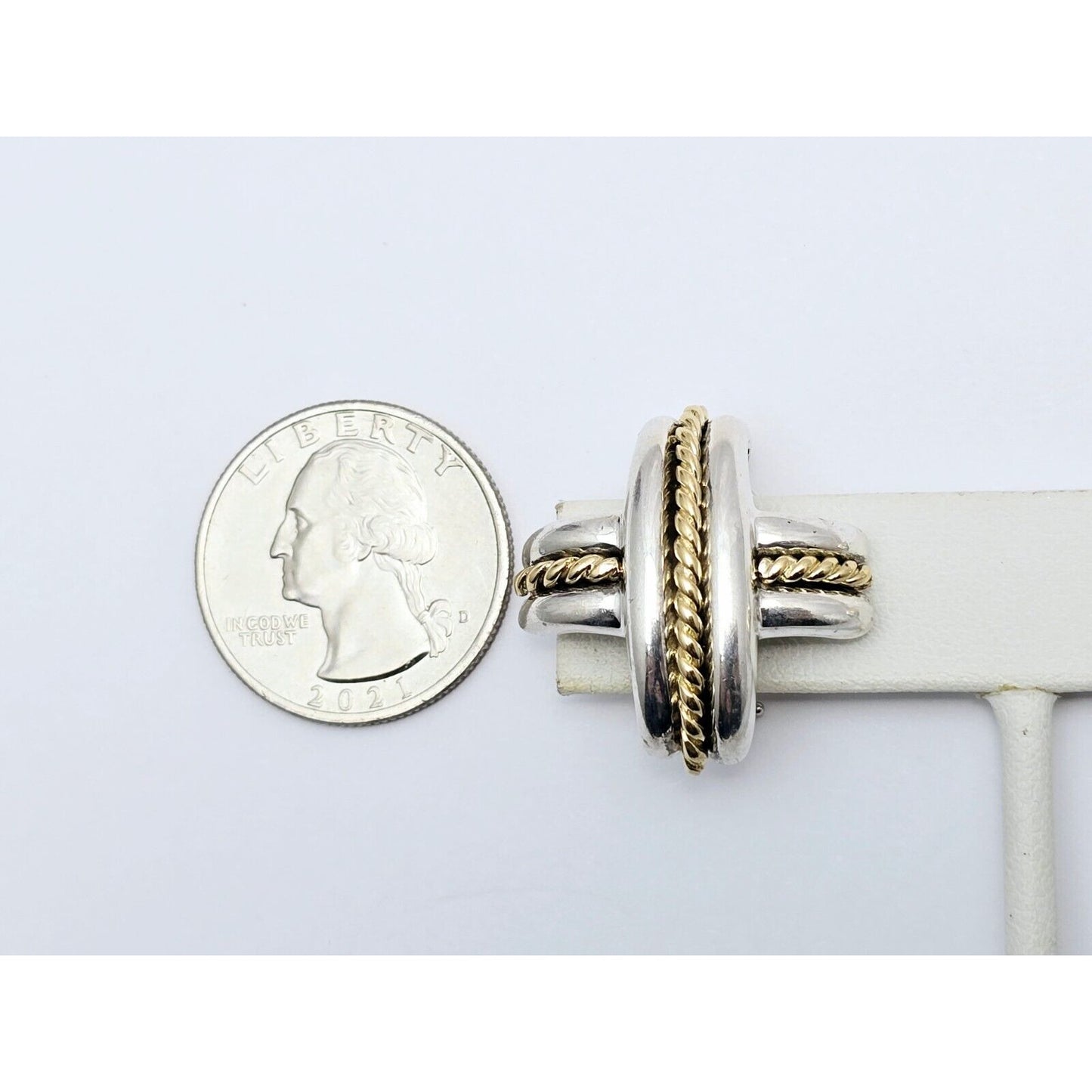 Tiffany & Co Signature X Clip On Earrings 18K Yellow Gold & Sterling Silver 925