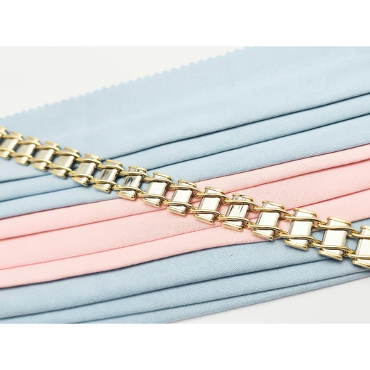 10K Two Tone Gold Custom Link Bracelet