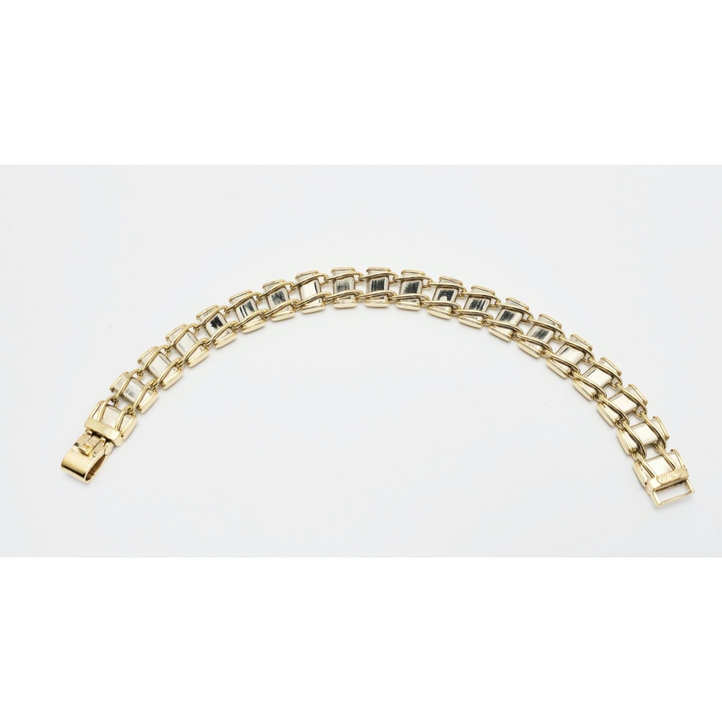 10K Two Tone Gold Custom Link Bracelet
