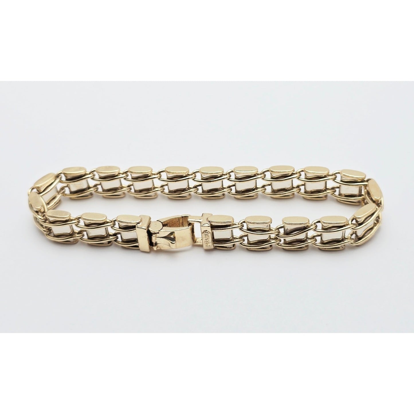 10K Two Tone Gold Custom Link Bracelet