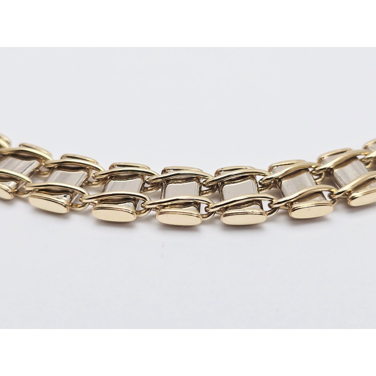 10K Two Tone Gold Custom Link Bracelet