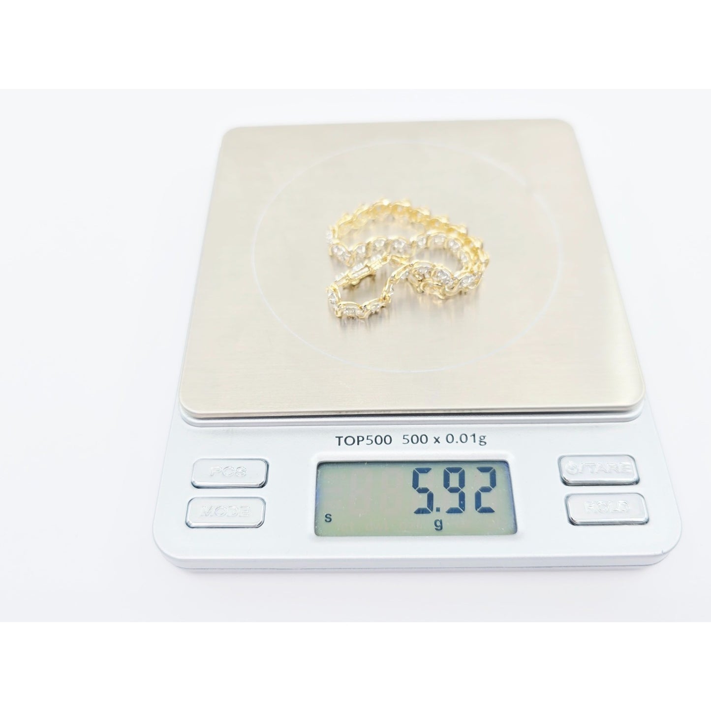 10K Two Tone Gold Diamond Tennis Link Bracelet