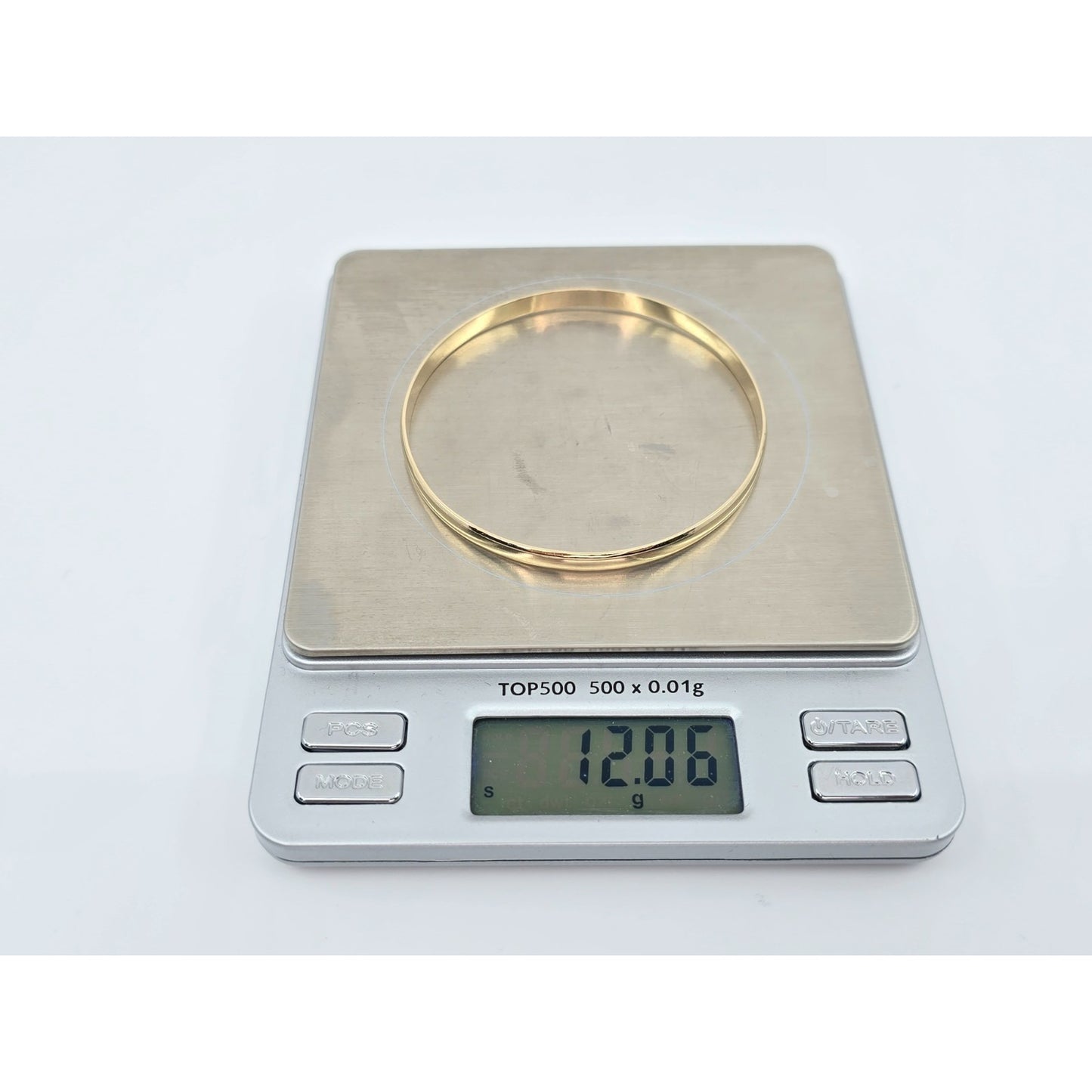 14K Yellow Gold Polished Smooth Bangle Bracelet