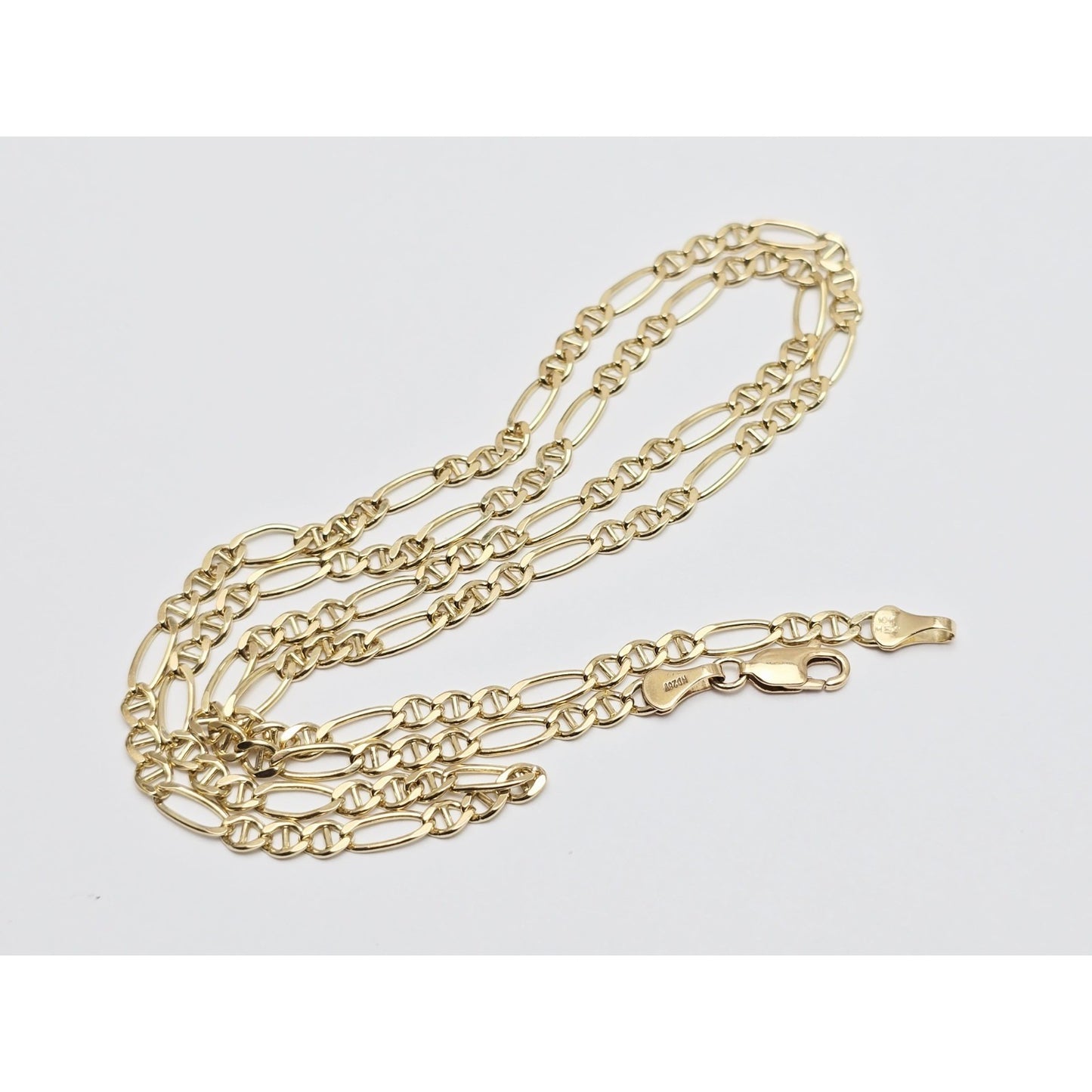 10K Yellow Gold Figaro Link Chain Necklace