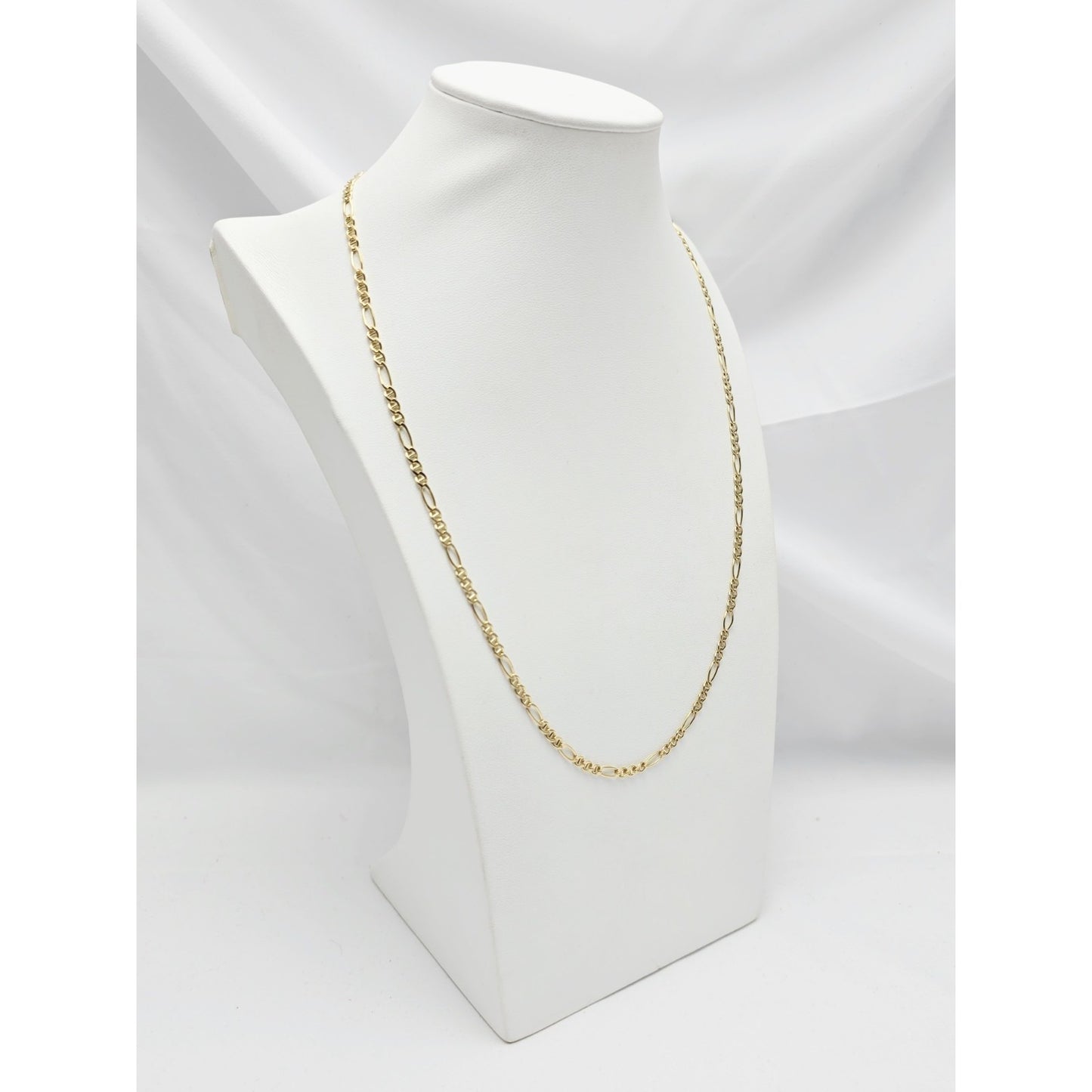 10K Yellow Gold Figaro Link Chain Necklace