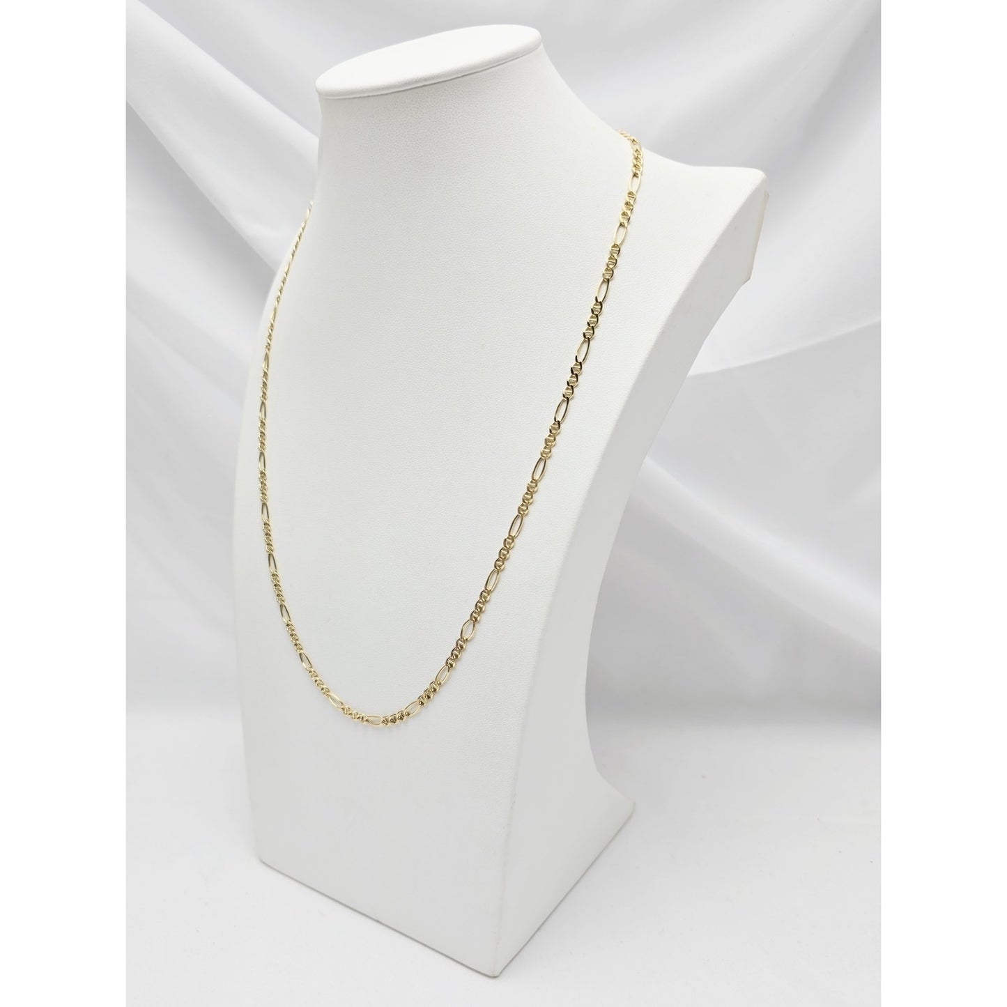 10K Yellow Gold Figaro Link Chain Necklace