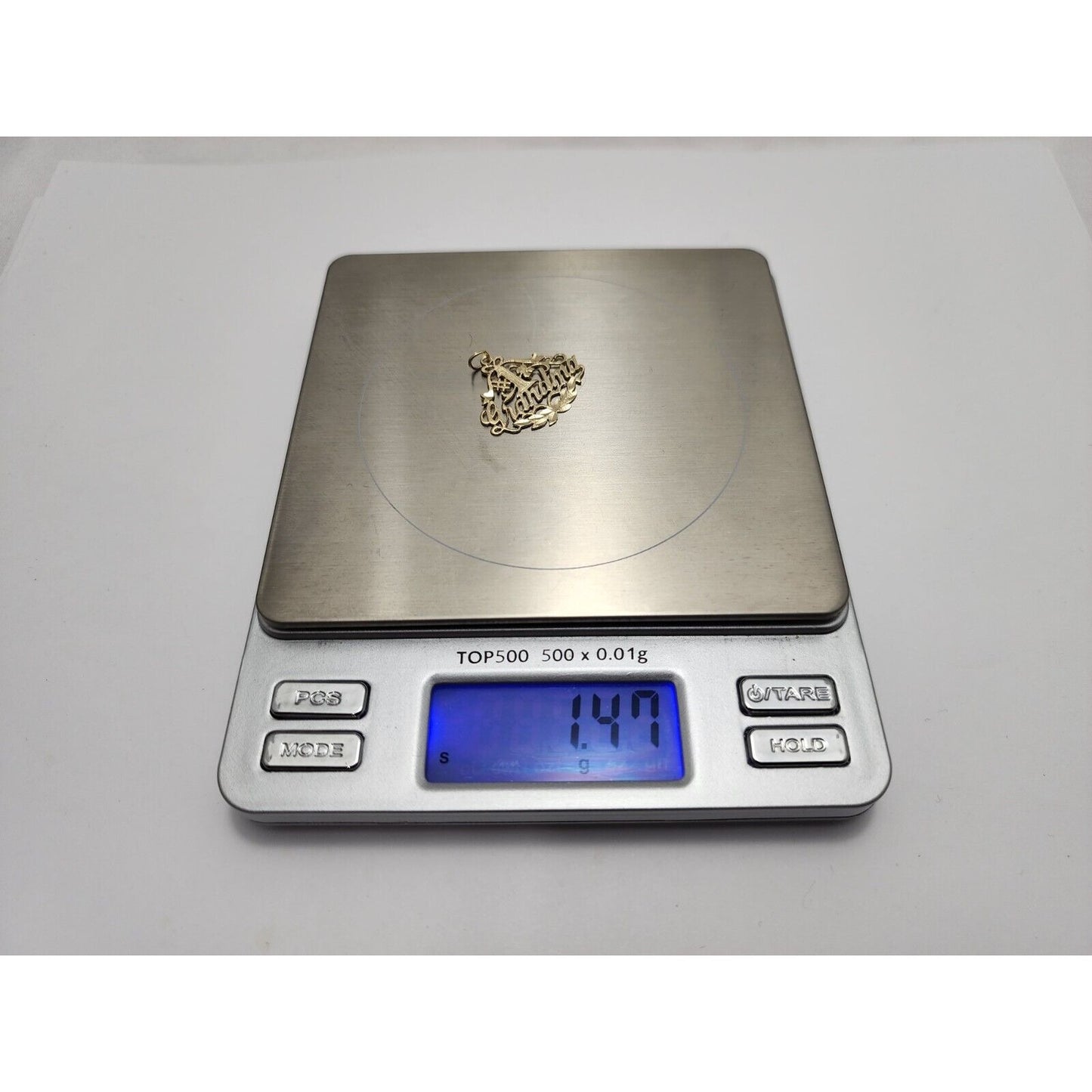 14K Yellow Gold Initial " #1 Grandma " Charm Pendant