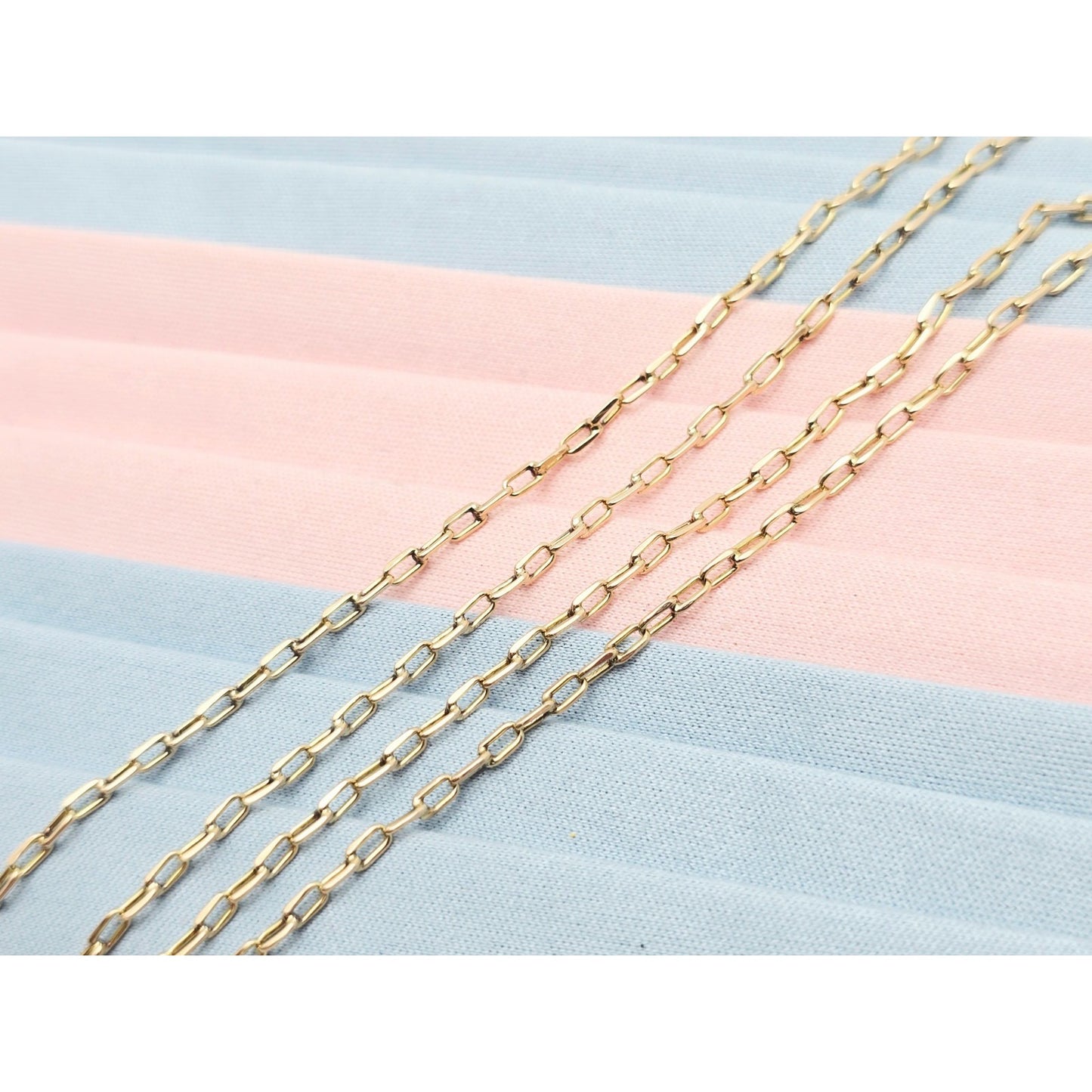 14K Yellow Gold Anchor Cable Link Chain Necklace