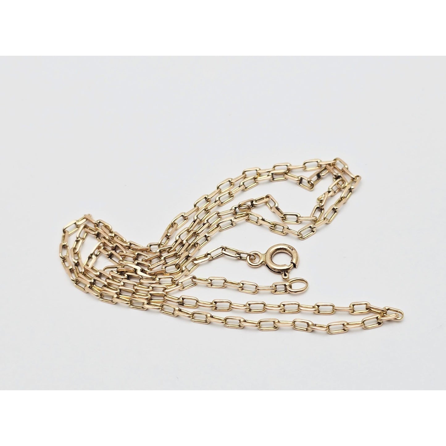 14K Yellow Gold Anchor Cable Link Chain Necklace