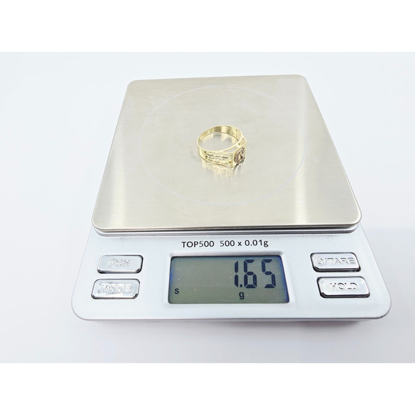 10K Two Tone Gold Initial Letter " G " Ring