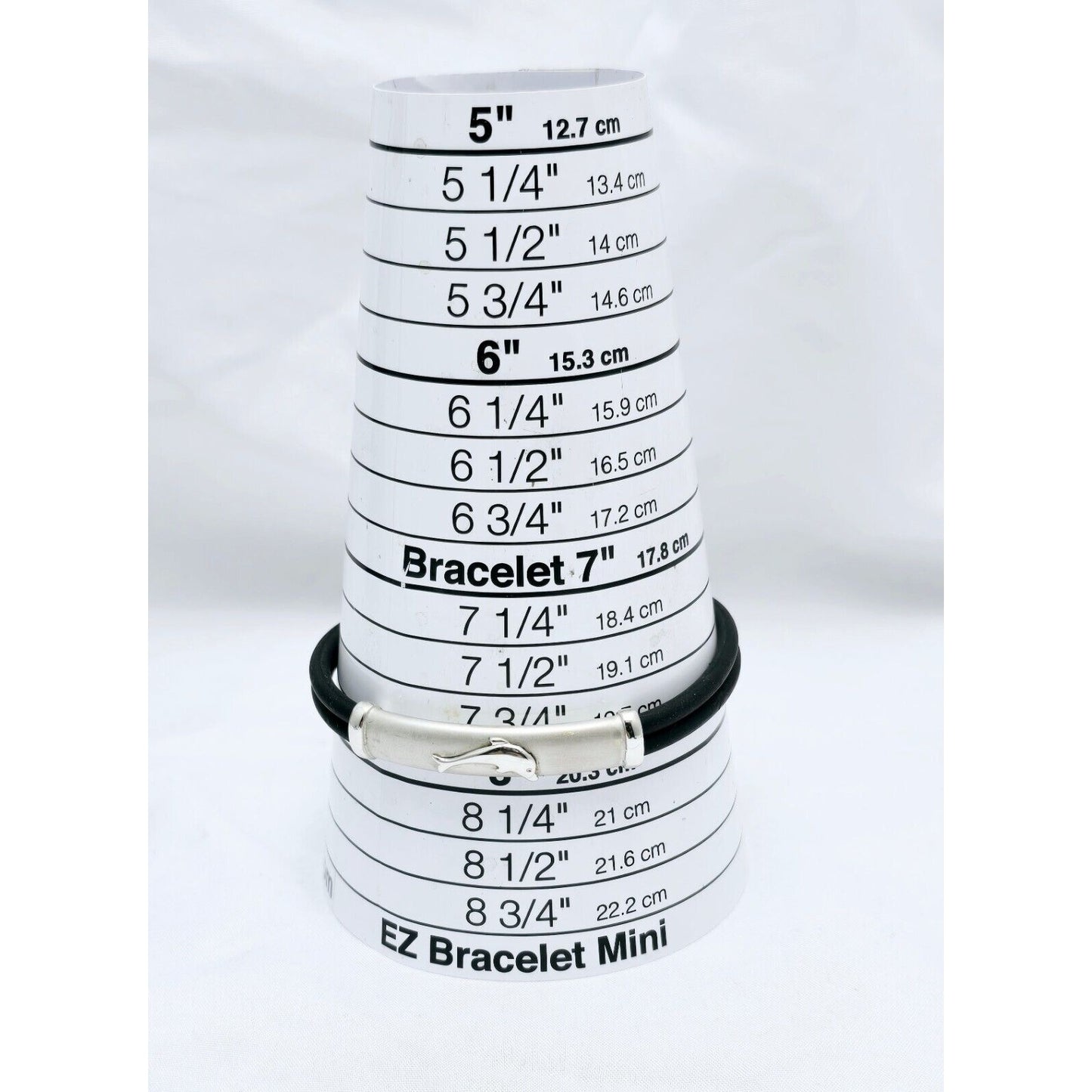 14K White Gold Matte & Polished Finish Rubber Bracelet