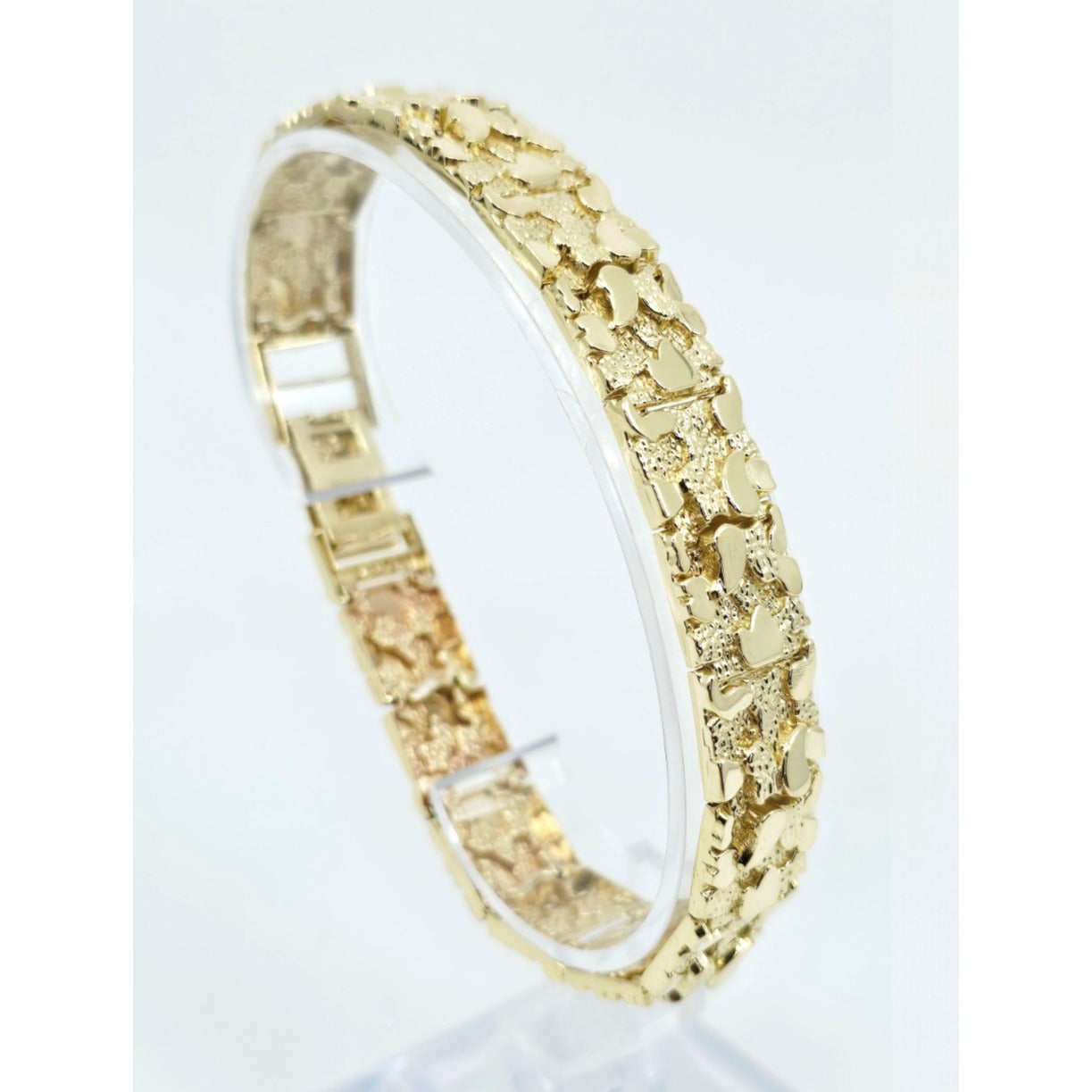 10K Yellow Gold Nugget Link Bracelet