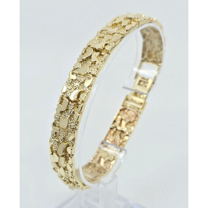 10K Yellow Gold Nugget Link Bracelet