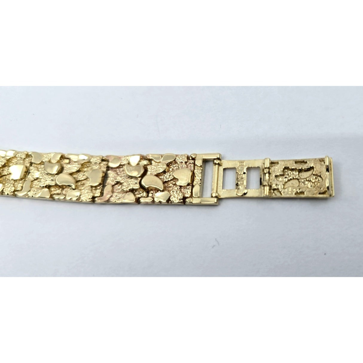 10K Yellow Gold Nugget Link Bracelet
