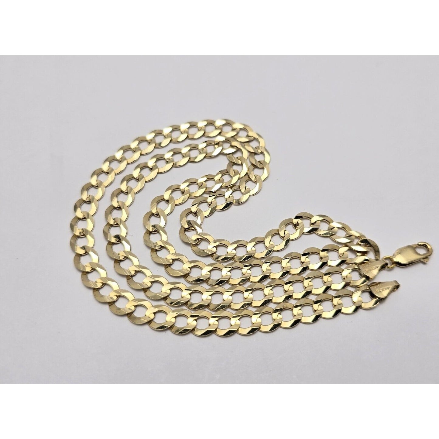 10K Yellow Gold Flat Curb Link Chain Necklace