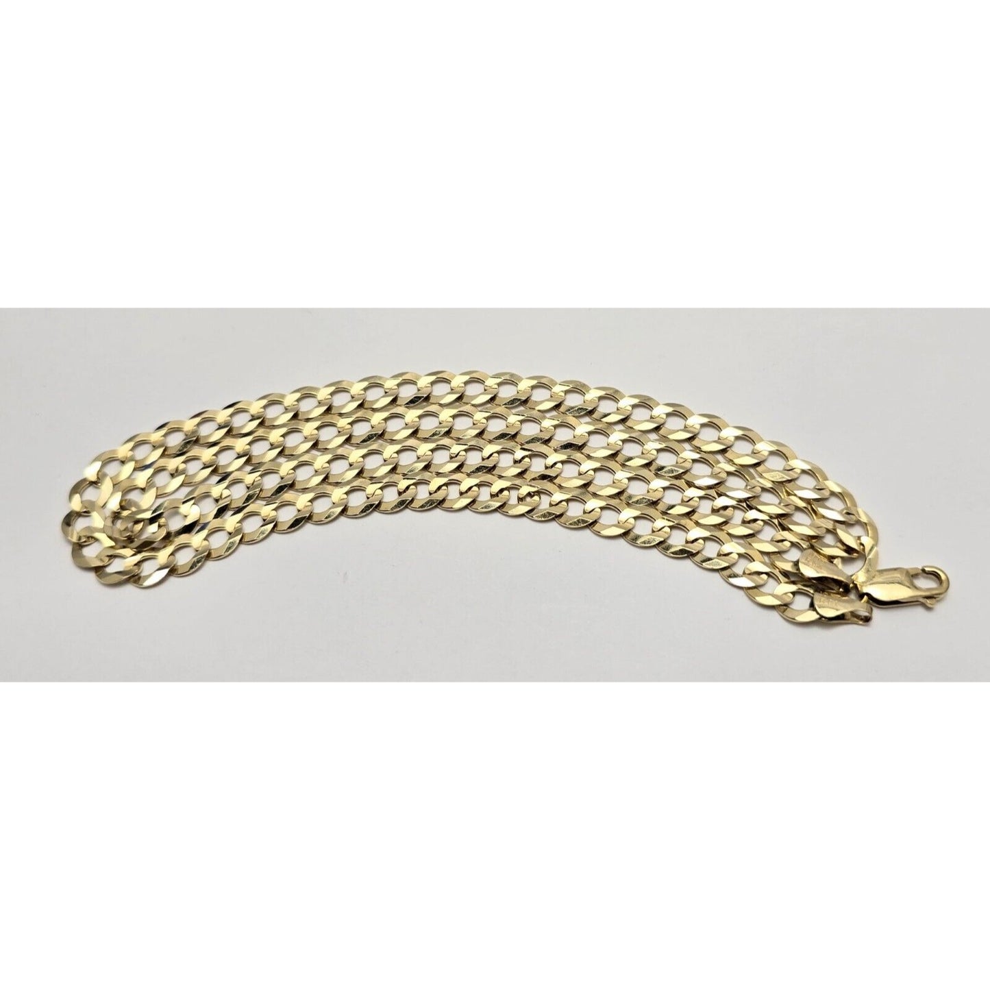 10K Yellow Gold Flat Curb Link Chain Necklace