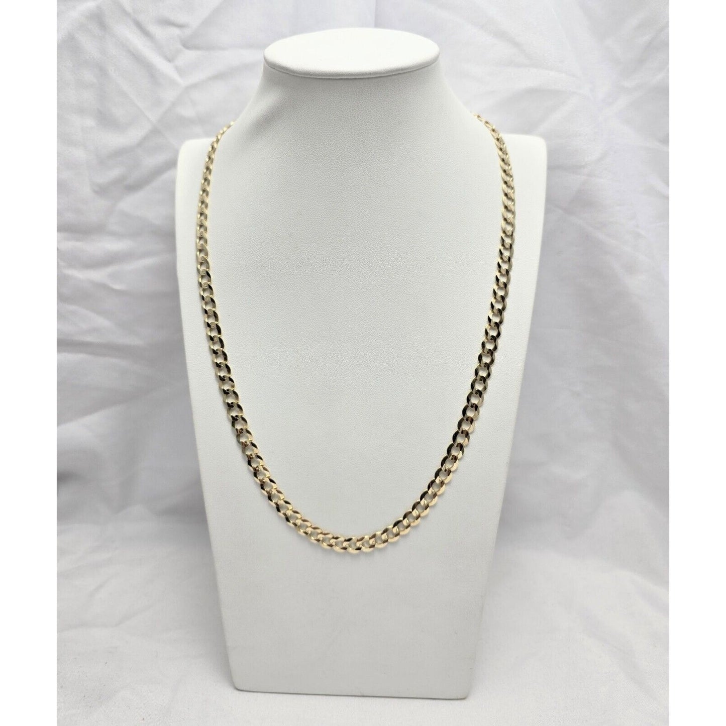 10K Yellow Gold Flat Curb Link Chain Necklace
