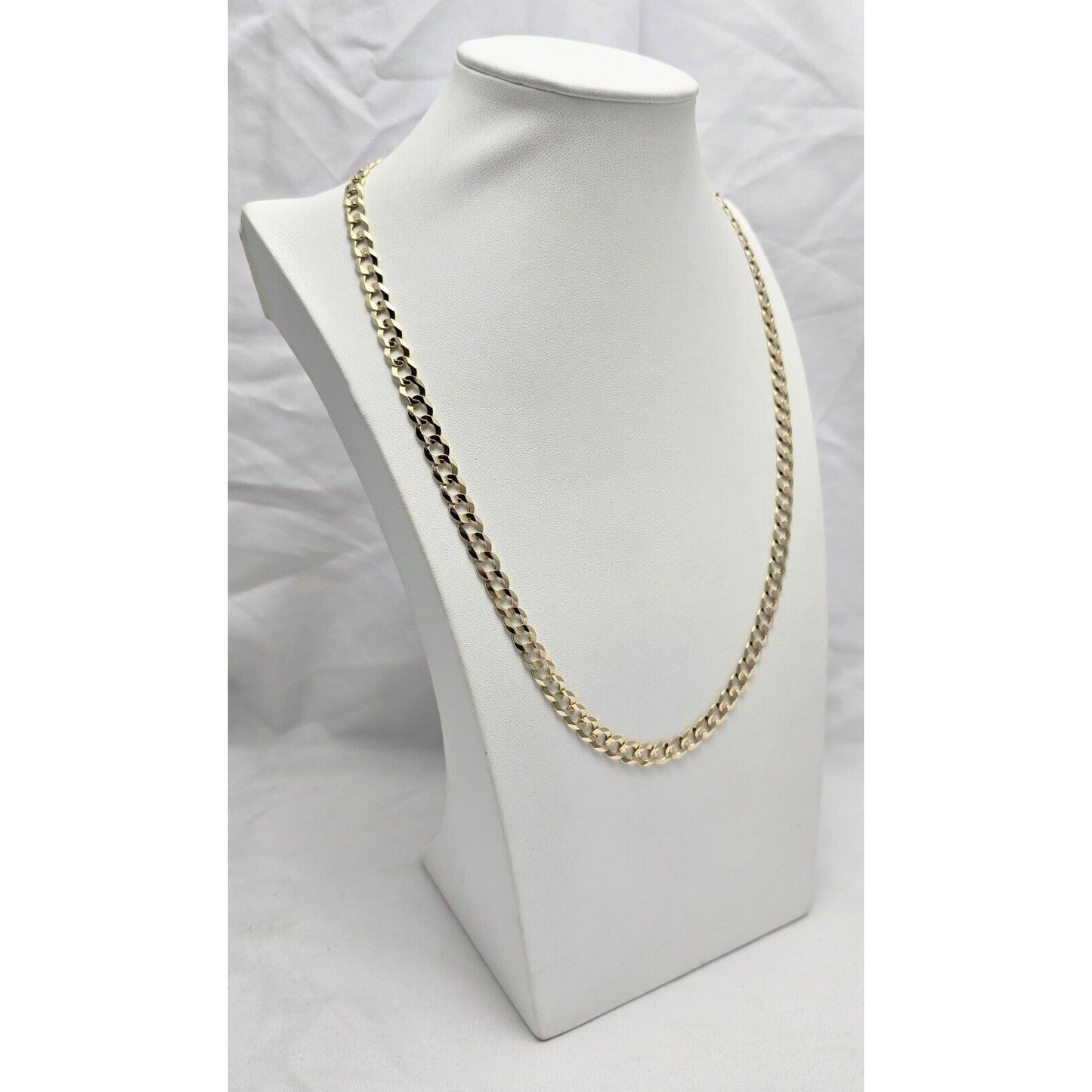 10K Yellow Gold Flat Curb Link Chain Necklace