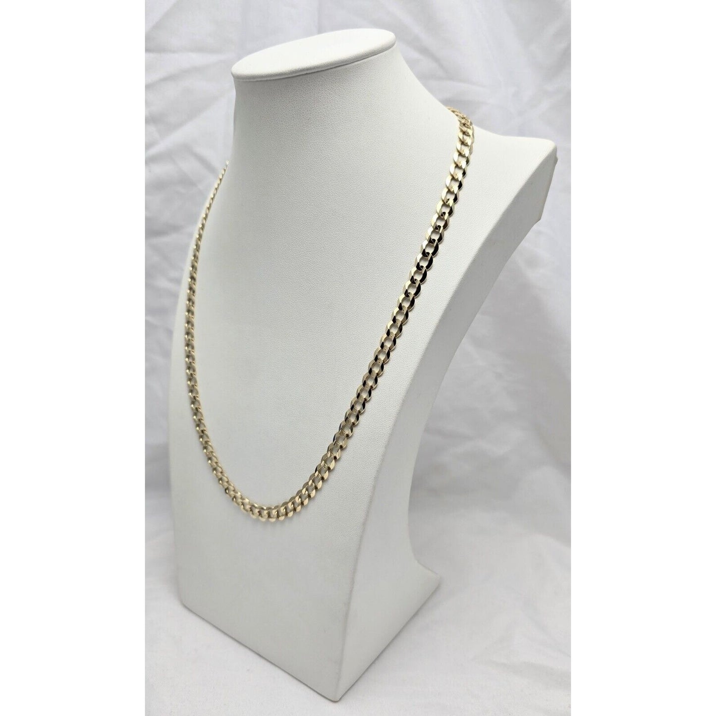 10K Yellow Gold Flat Curb Link Chain Necklace