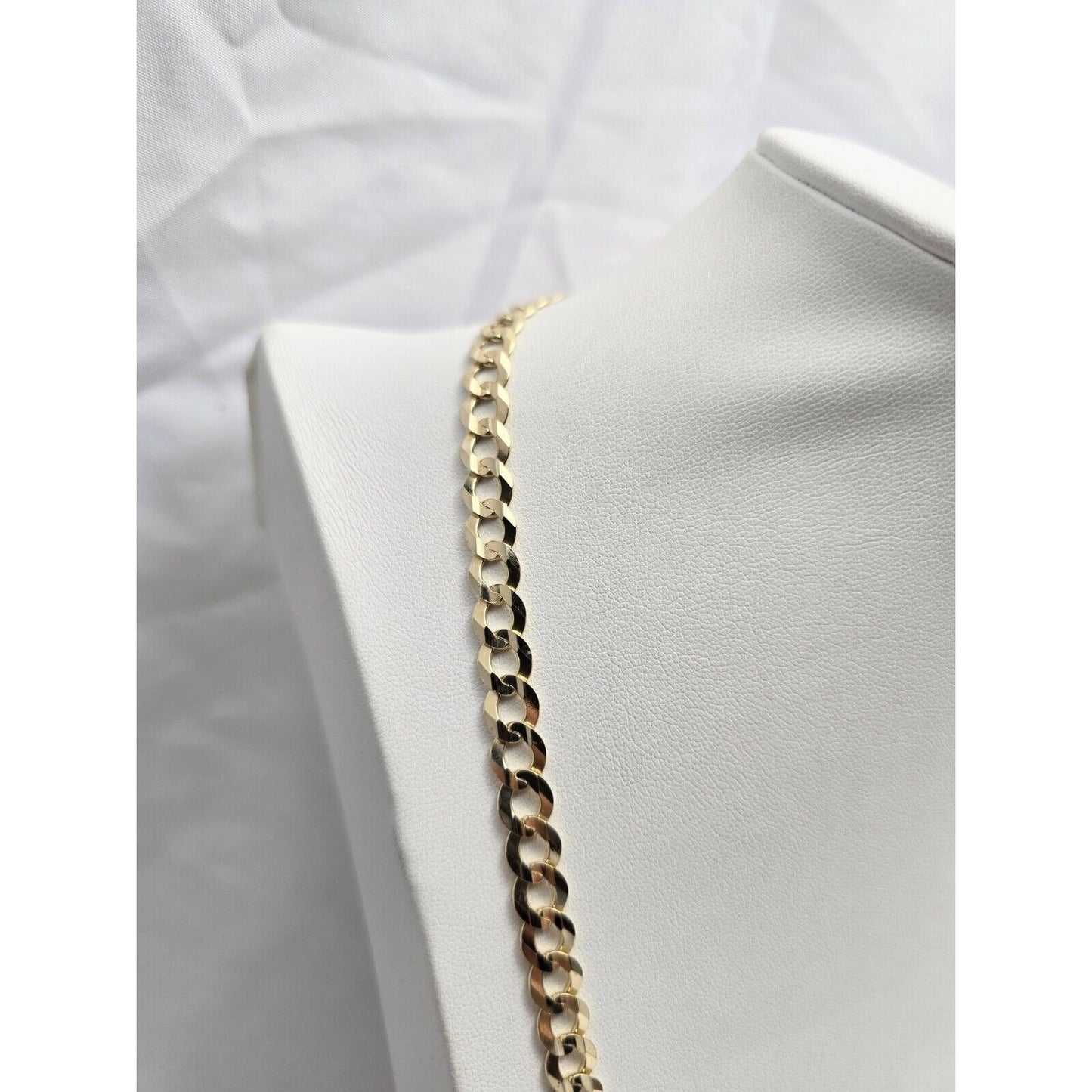 10K Yellow Gold Flat Curb Link Chain Necklace