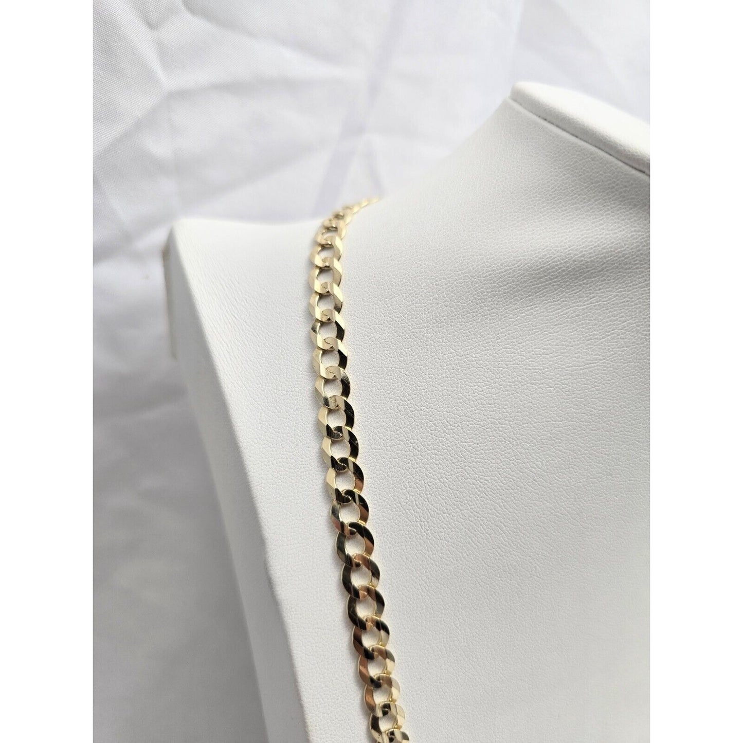 10K Yellow Gold Flat Curb Link Chain Necklace