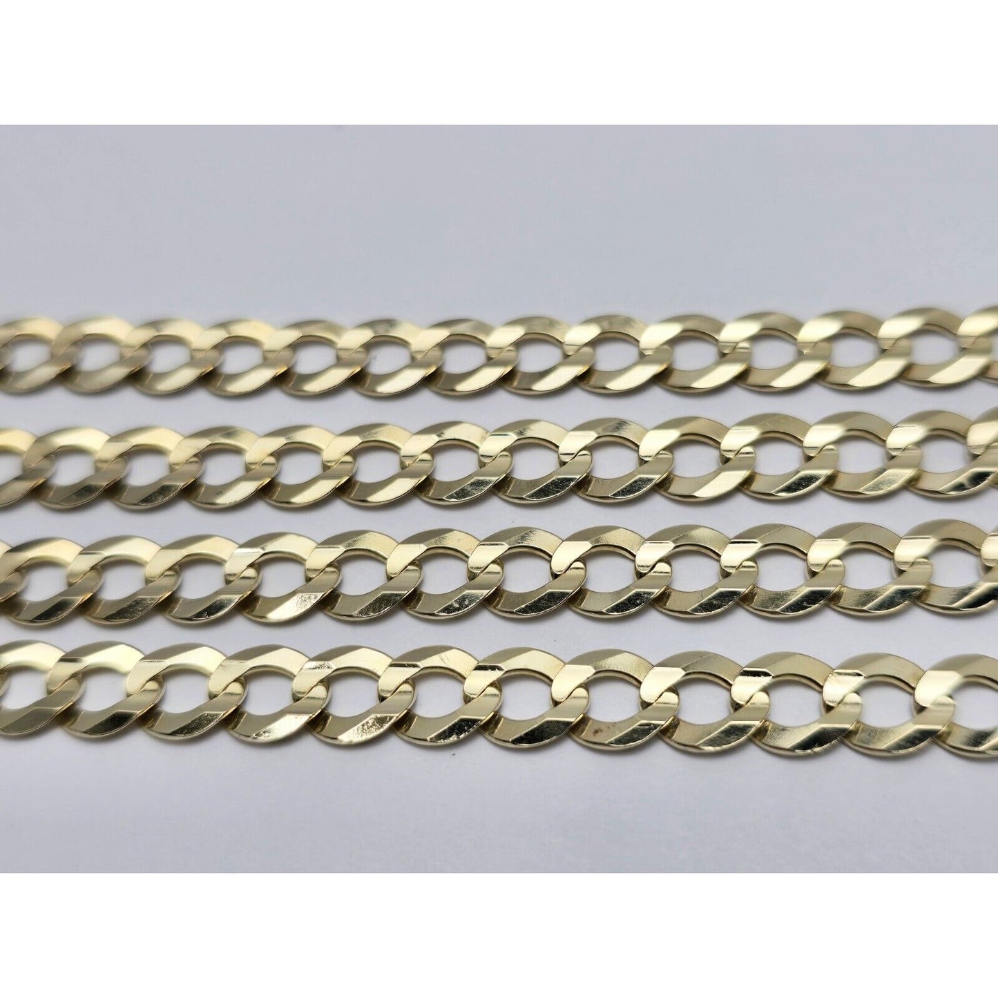 10K Yellow Gold Flat Curb Link Chain Necklace