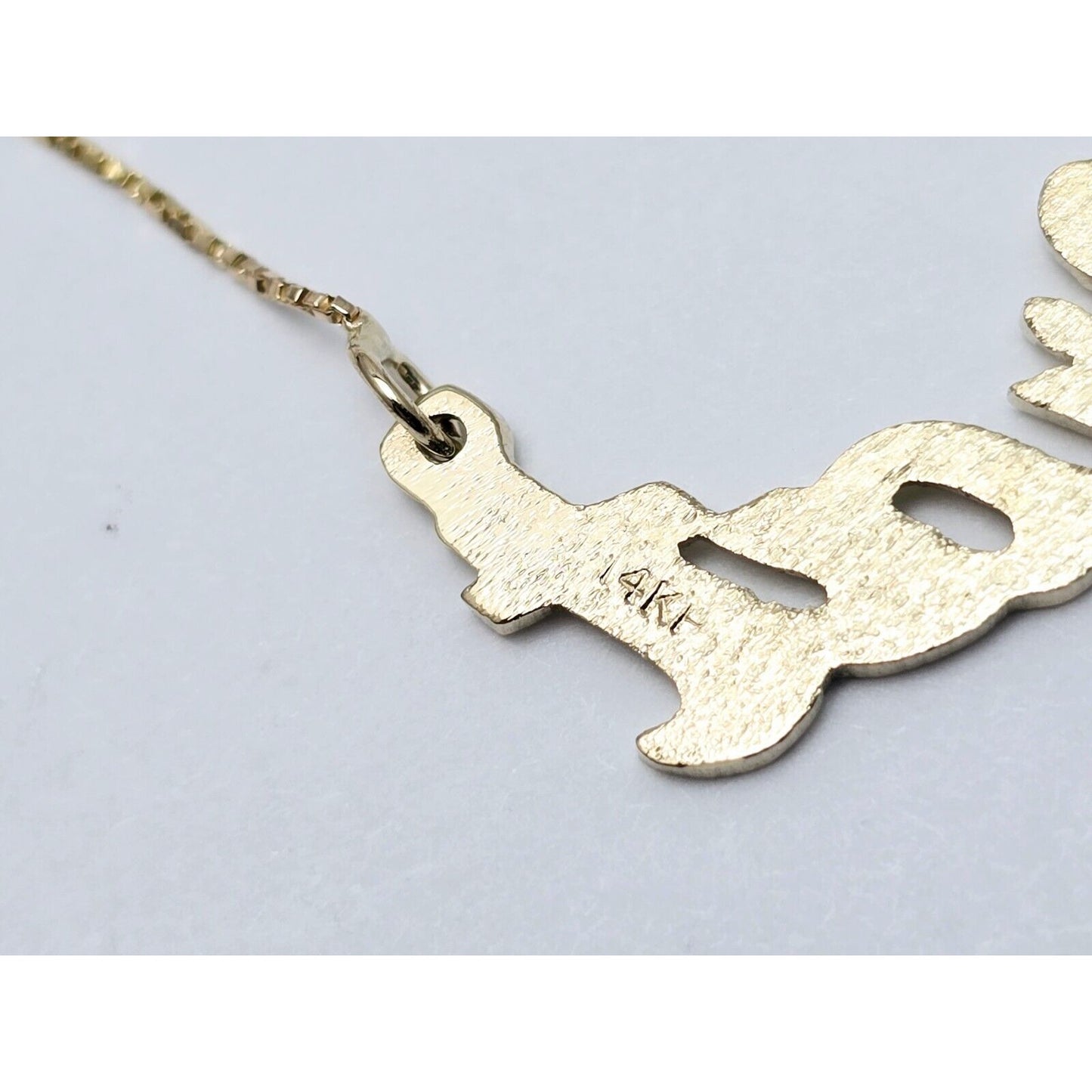 14K Yellow Gold Initial Name "Efrat" Charm Pendant Box Link Chain Necklace