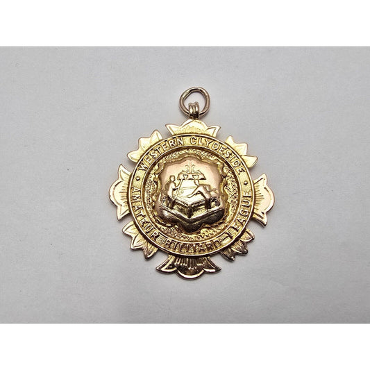 9K Rose Gold '31-'32 Western Clydeside Amateur Billiard League Pendant